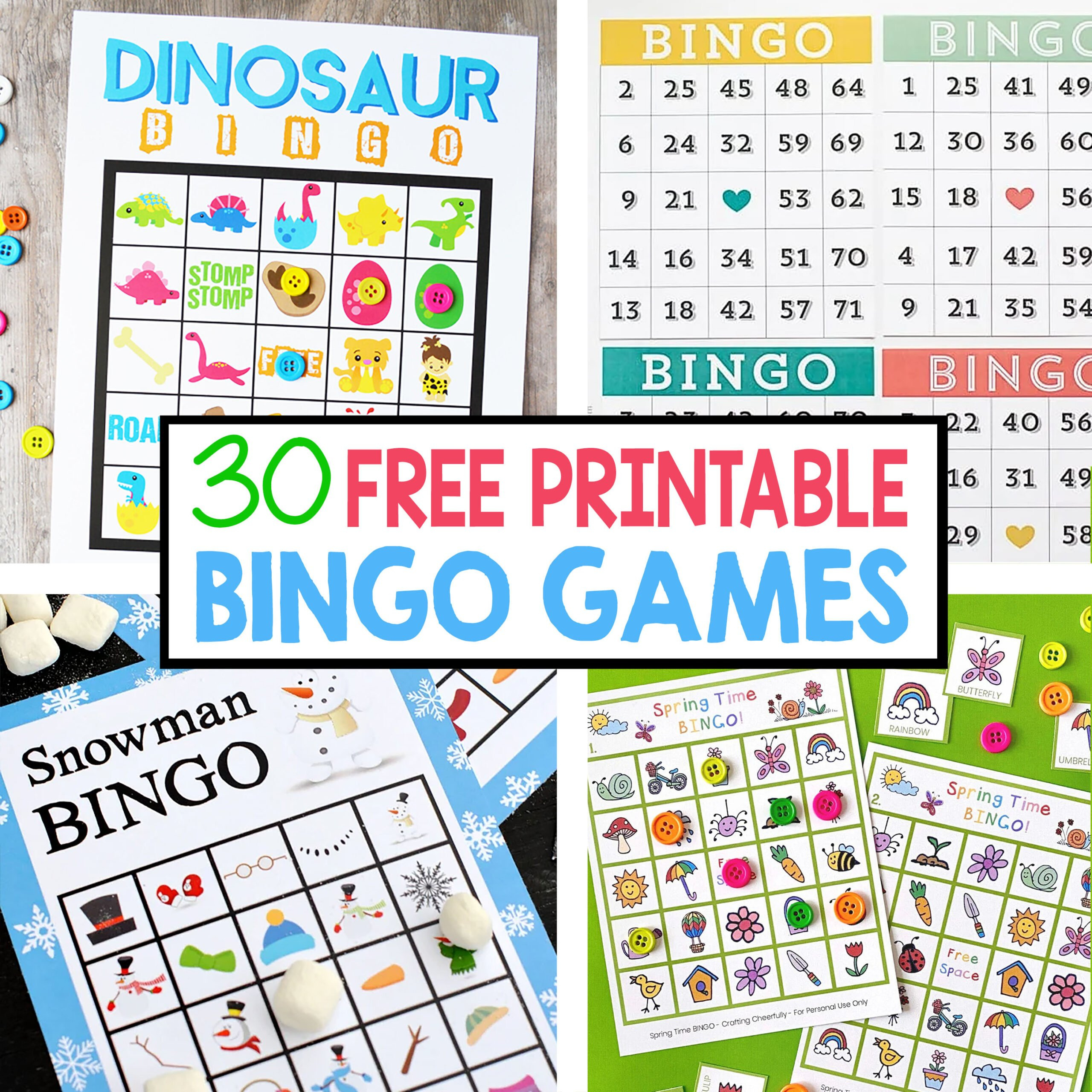 30 Free Printable Bingo Games - Crafting Cheerfully intended for Free Printable Bingo Game Cards