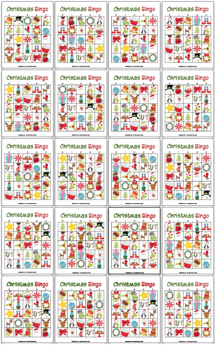 34 Printable Christmas Bingo Cards intended for Holiday Bingo Printable Cards