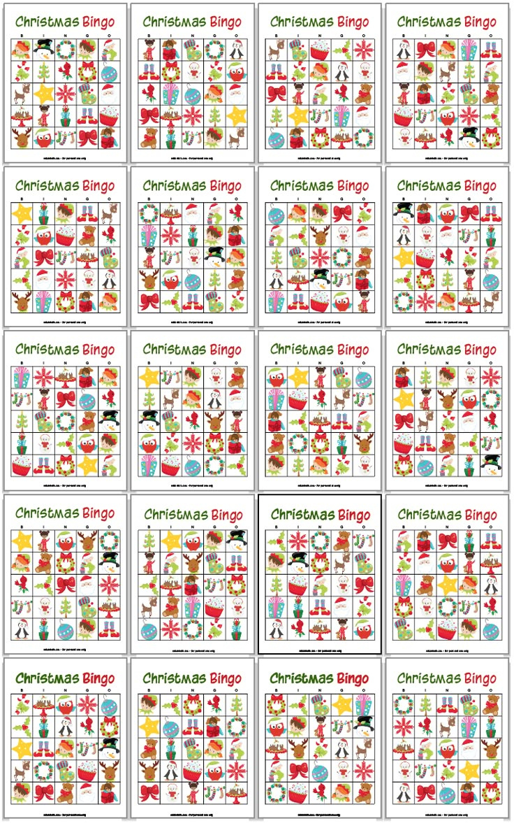34 Printable Christmas Bingo Cards throughout Free Printable Holiday Bingo Cards