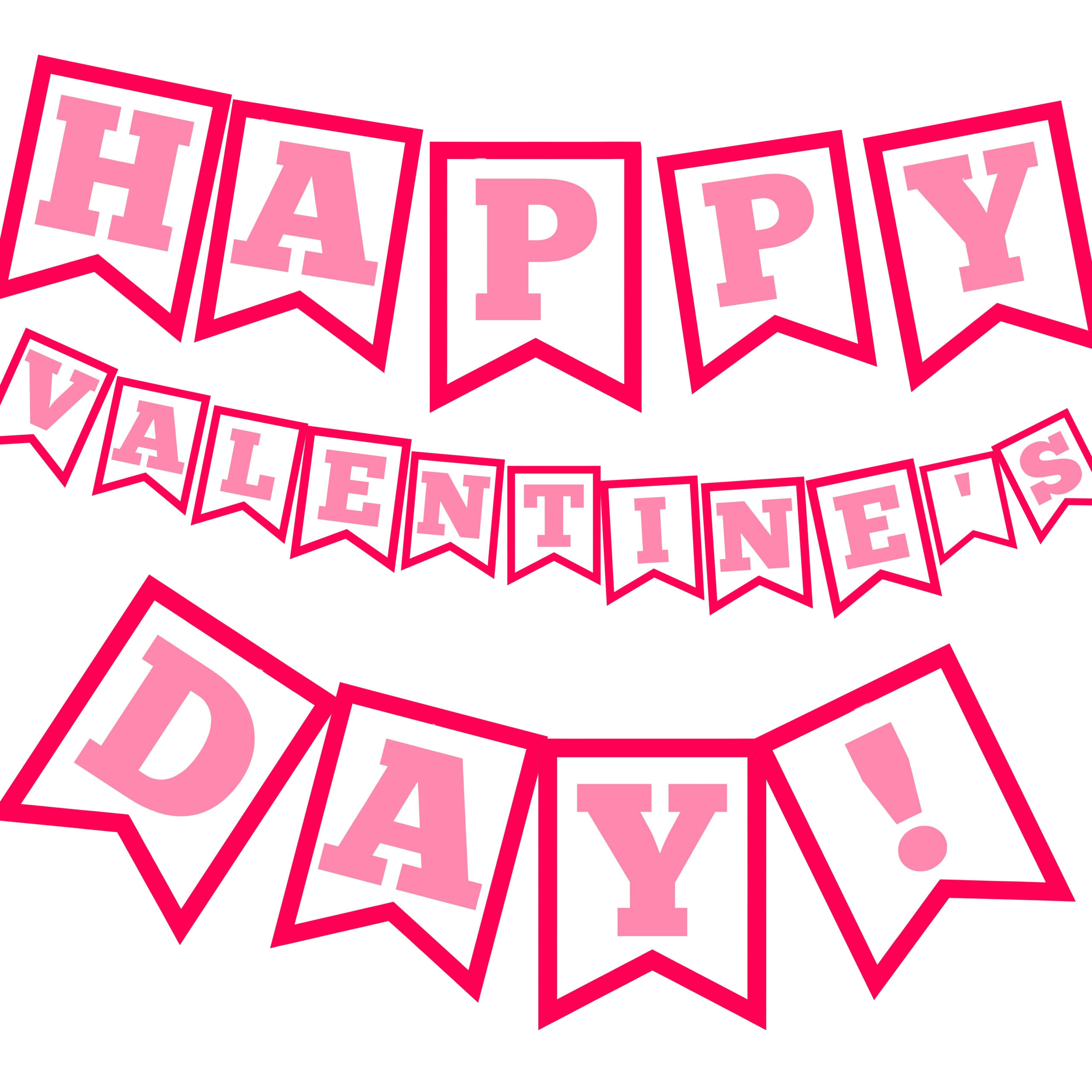 4 Easy Diy Valentine&amp;#039;S Day Printable Banners (Free!) - The in Free Printable Happy Valentines Day Banner Printable