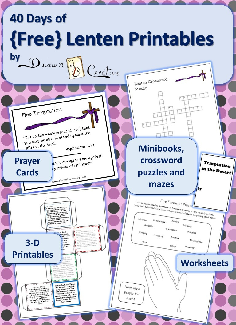 40 Days Of {Free} Lenten Printables - Drawn2Bcreative pertaining to Free Printable Lent Worksheets