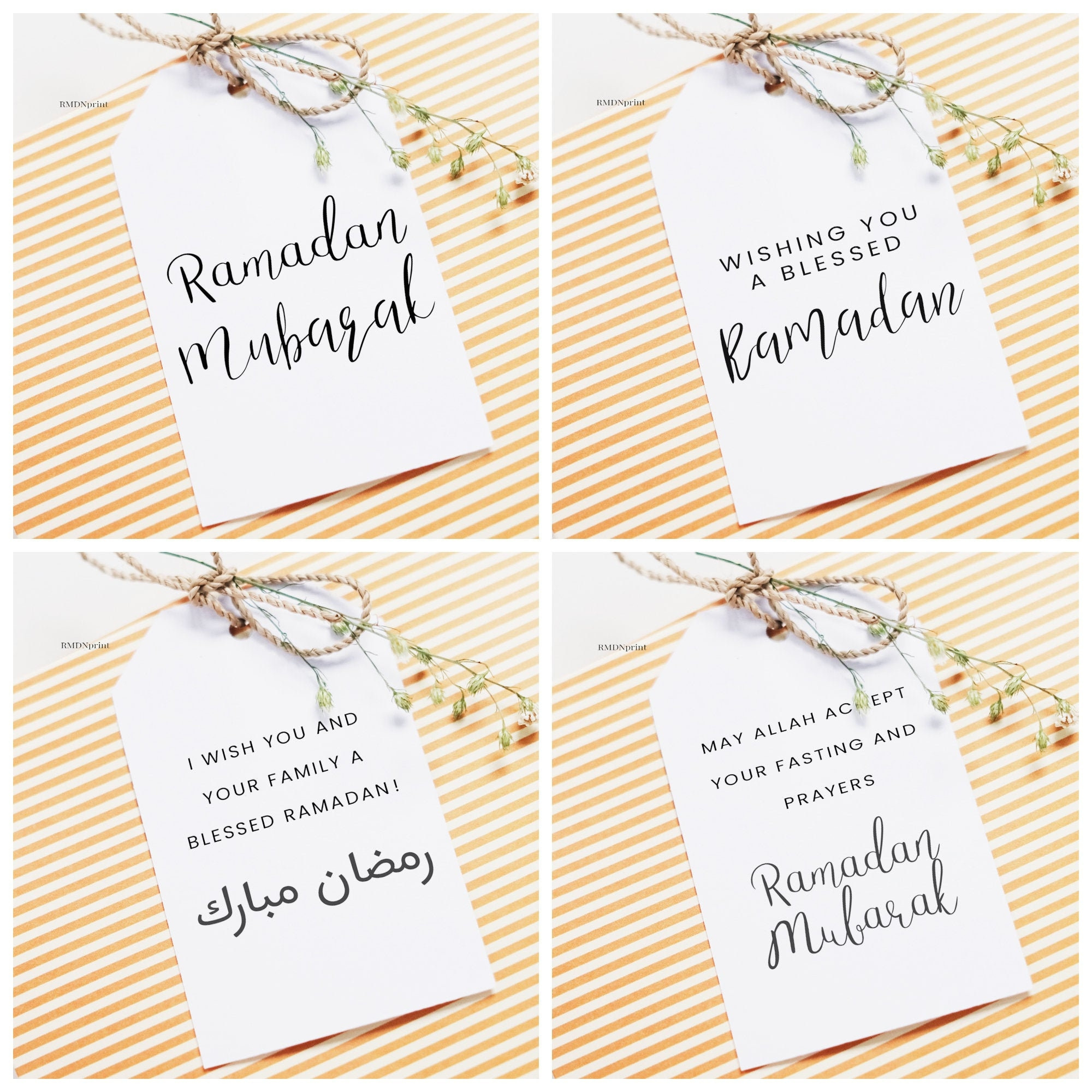 4X Ramadan Gift Tags Printable 2&amp;quot; X 3.5&amp;quot;, Ramadan Mubarak Gifts in Ramadan Gift Tags Printable