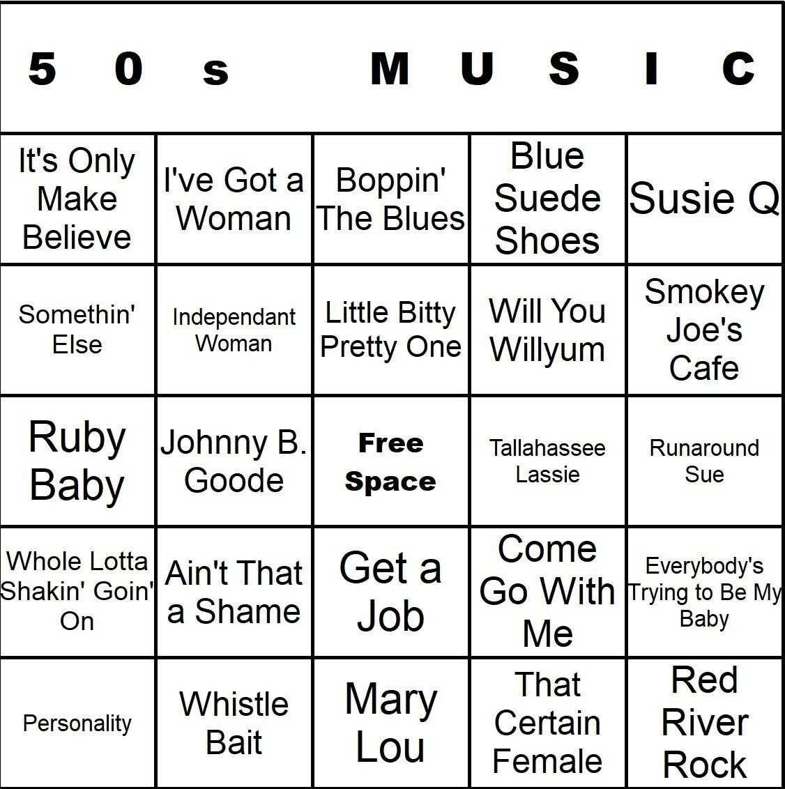 50S Country 100 Music Bingo Cards Printed And Laminated With pertaining to Music Bingo Cards Generator