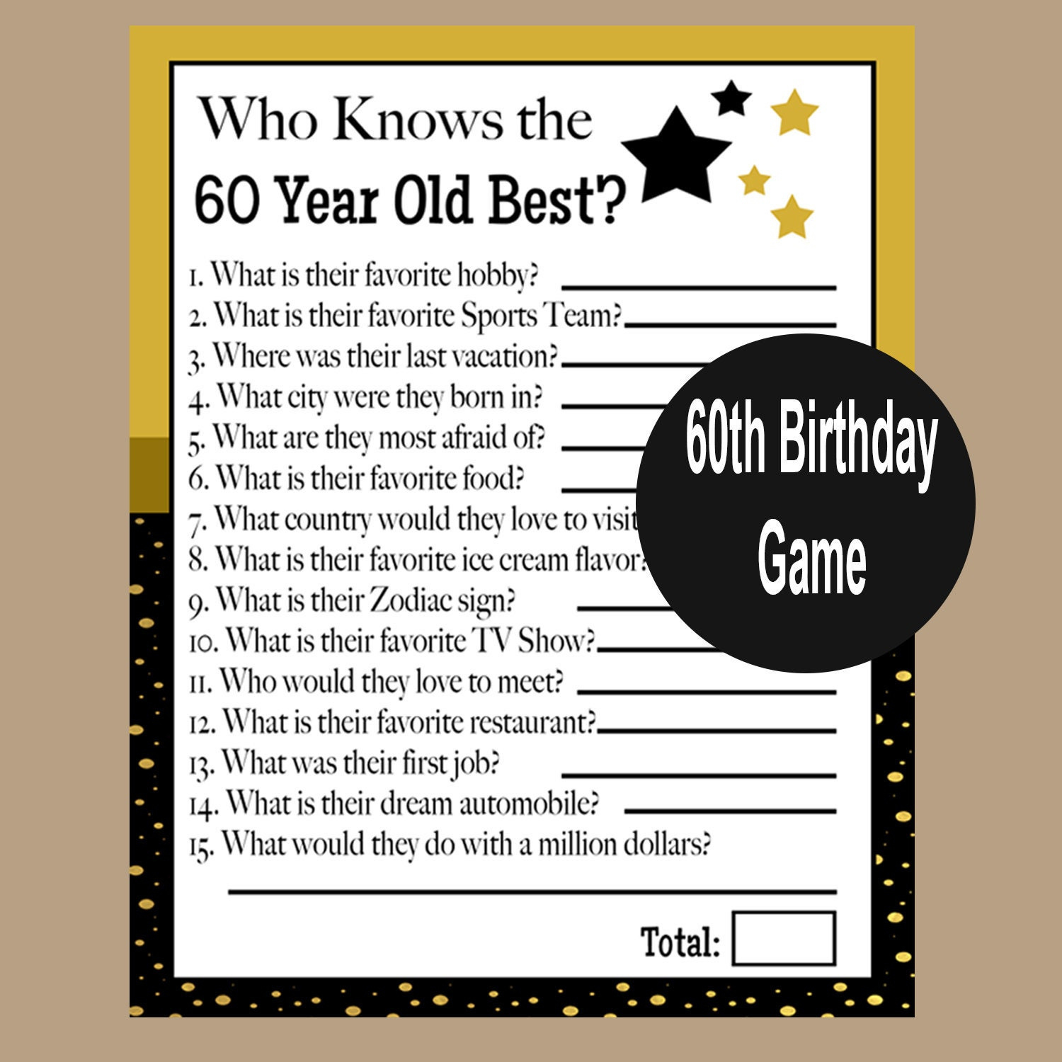 60Th Birthday Game, 60Th Birthday Party, 1965 Party Game, 60Th Birthday Trivia, Who Knows The 60 Year Old Best Game?, Instant Download intended for 60th Birthday Games Free Printable