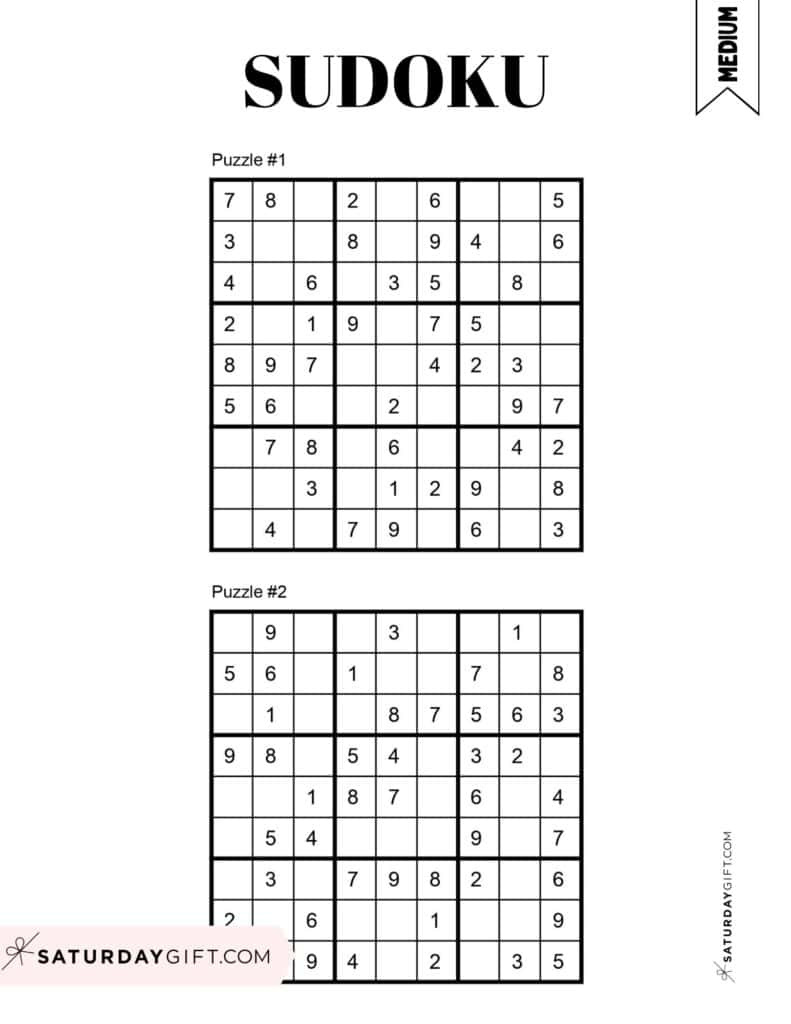 72 Free Printable Sudoku Puzzles | Saturdaygift intended for Free Printable Sudoku 6 Per Page