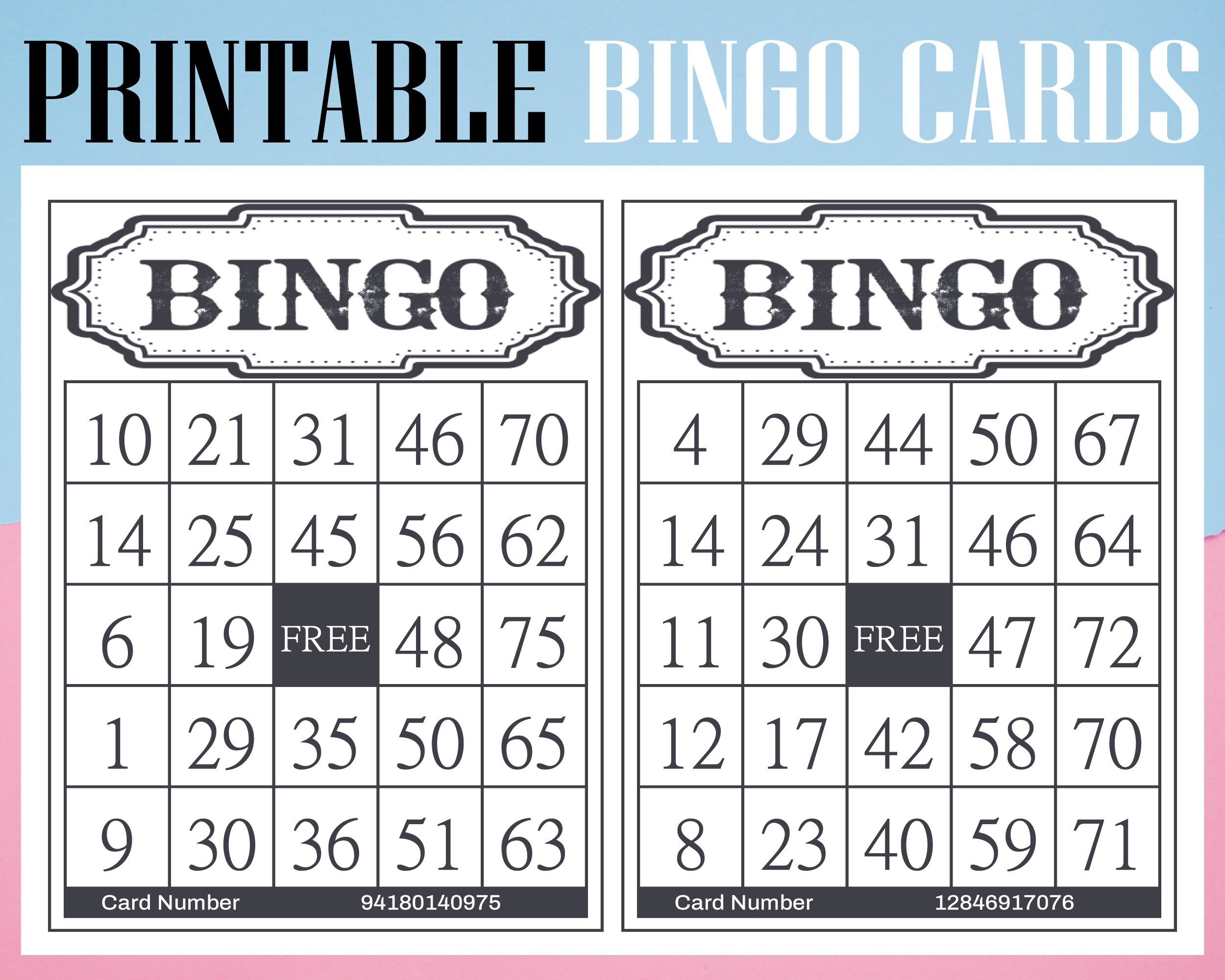 75 Bälle Classic Bingo Card Printable Sofort Download 1200 Karten regarding Printable Bingo Cards 1-75