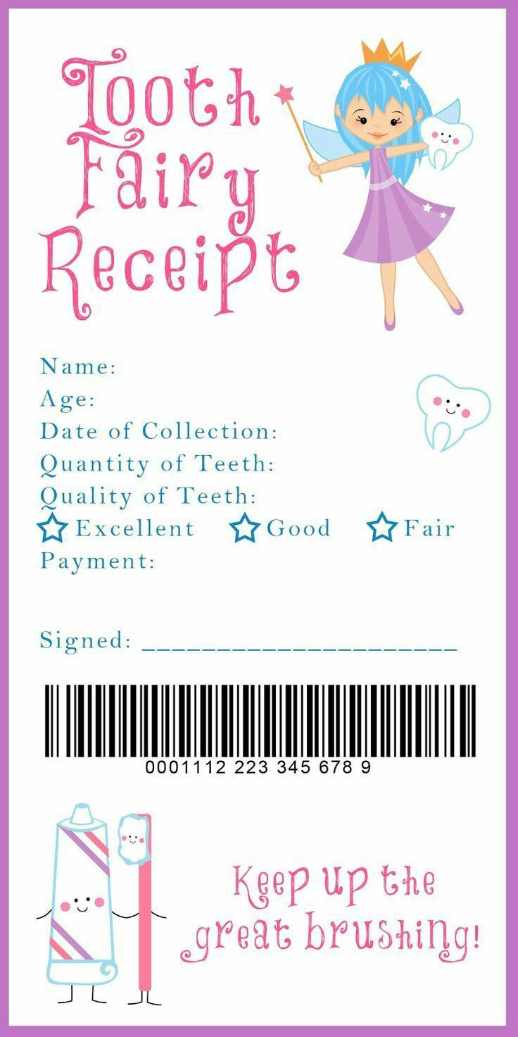 8 Best Tooth Fairy Receipt (Printable) Ideas | Tooth Fairy Receipt for Tooth Fairy Receipt Printable Free