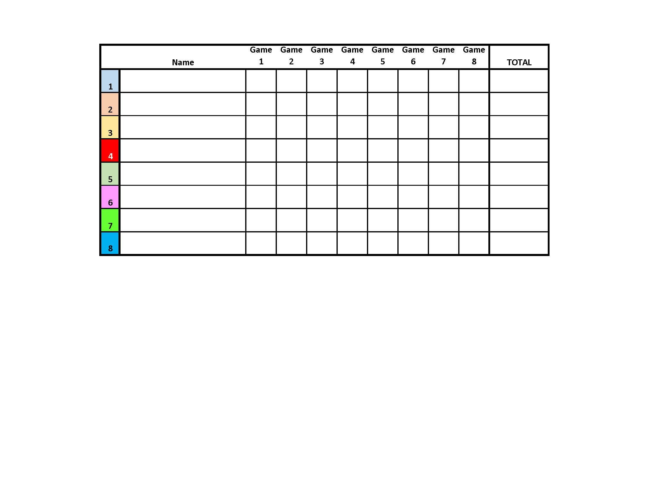 8-Player Euchre Tournament Score Sheet And Rotations Pdf Printable with regard to Free Printable Euchre Score Cards