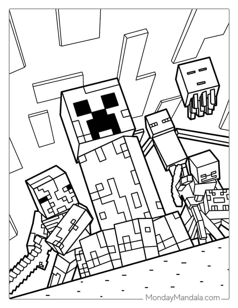 80 Minecraft Coloring Pages (Free Pdf Printables) for Free Minecraft Coloring Pages Printable