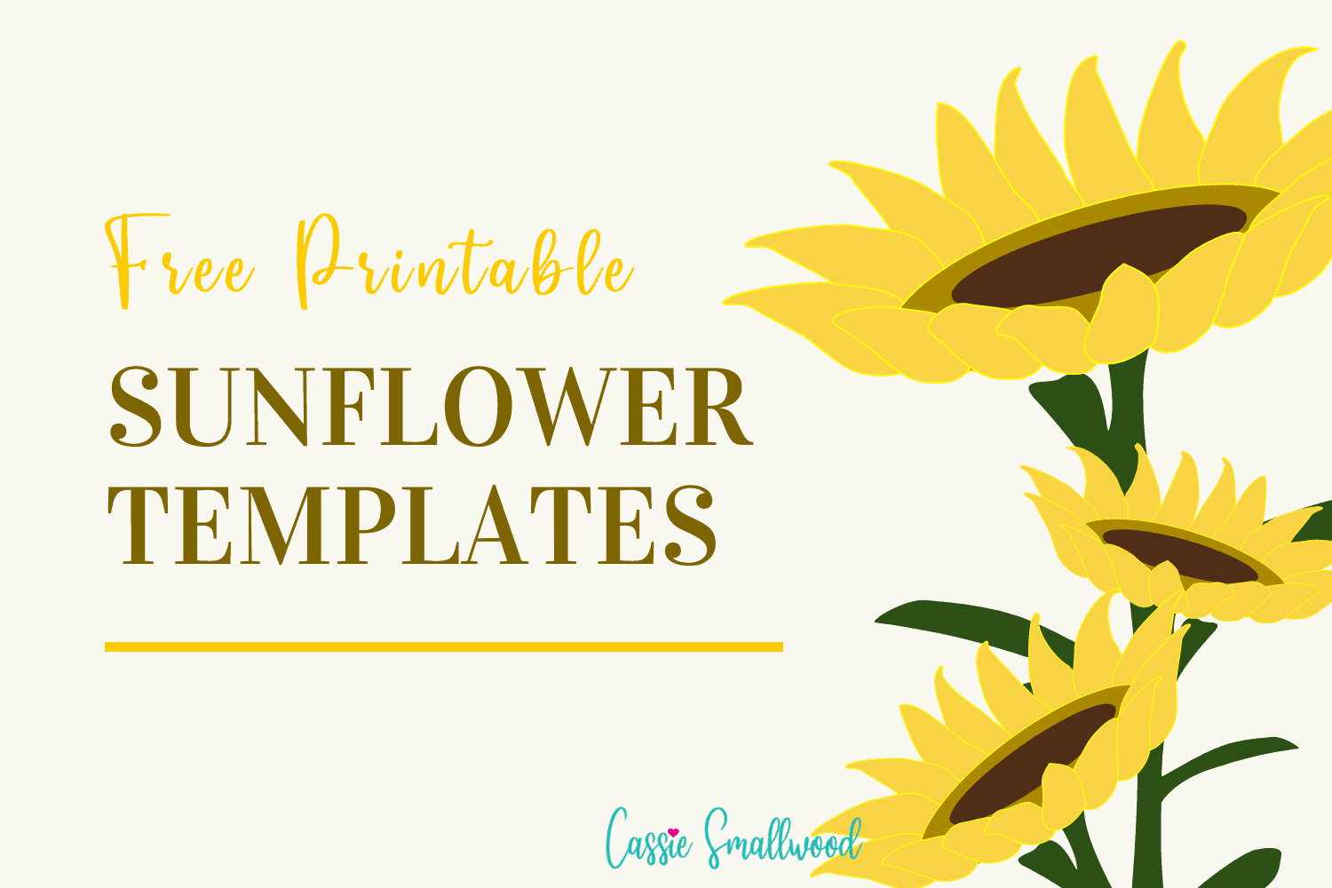 9 Free Printable Sunflower Templates - Cassie Smallwood pertaining to Free Printable Sunflower Stencils