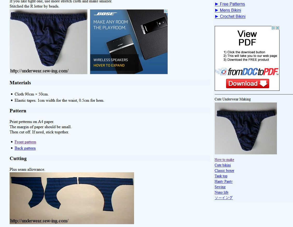 9 Free Sewing Patterns For Boxers And Men&amp;#039;S Underwear with Printable Mens Thong Sewing Pattern Free