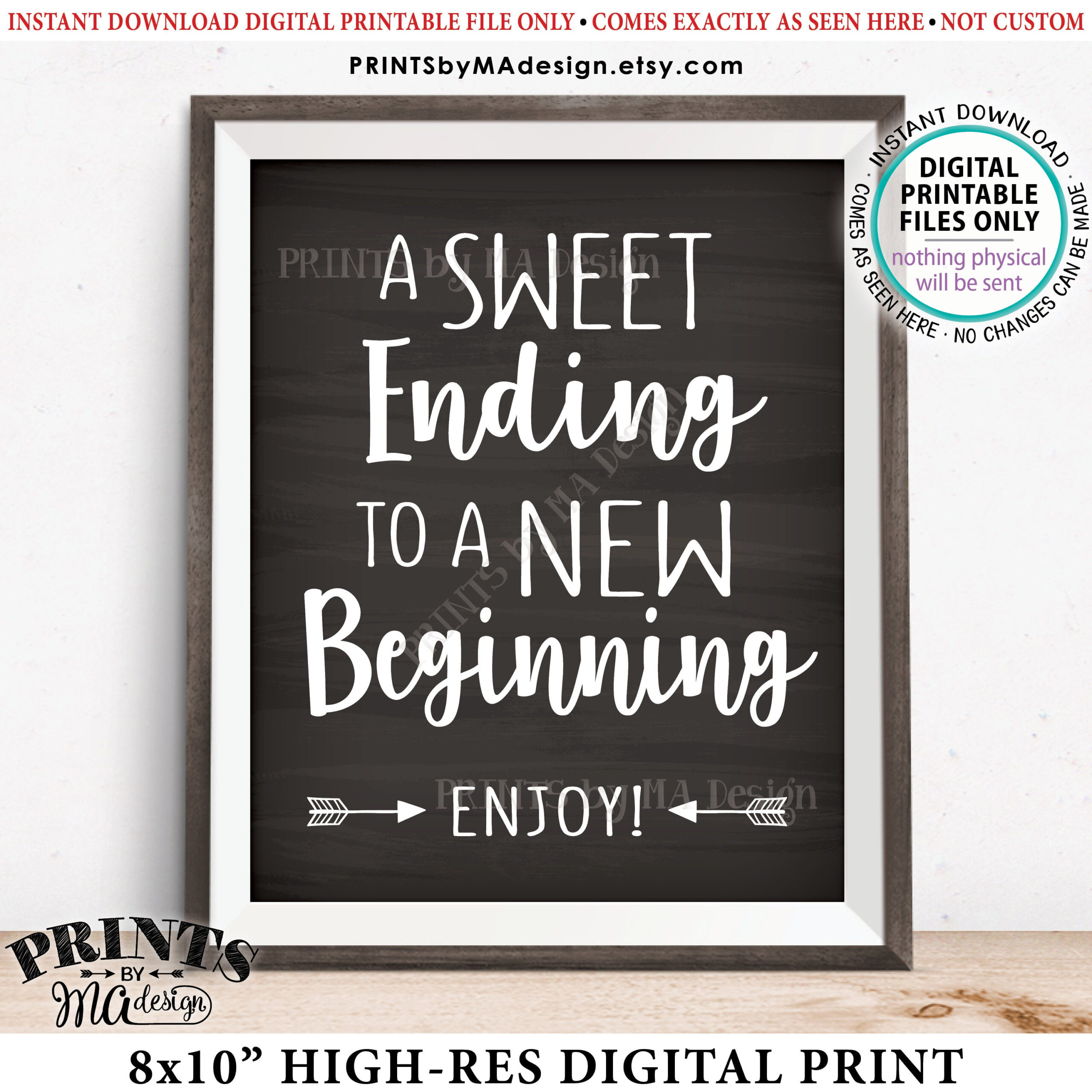 A Sweet Ending To A New Beginning Sign, Retirement Party throughout A Sweet Ending To A New Beginning Free Printable