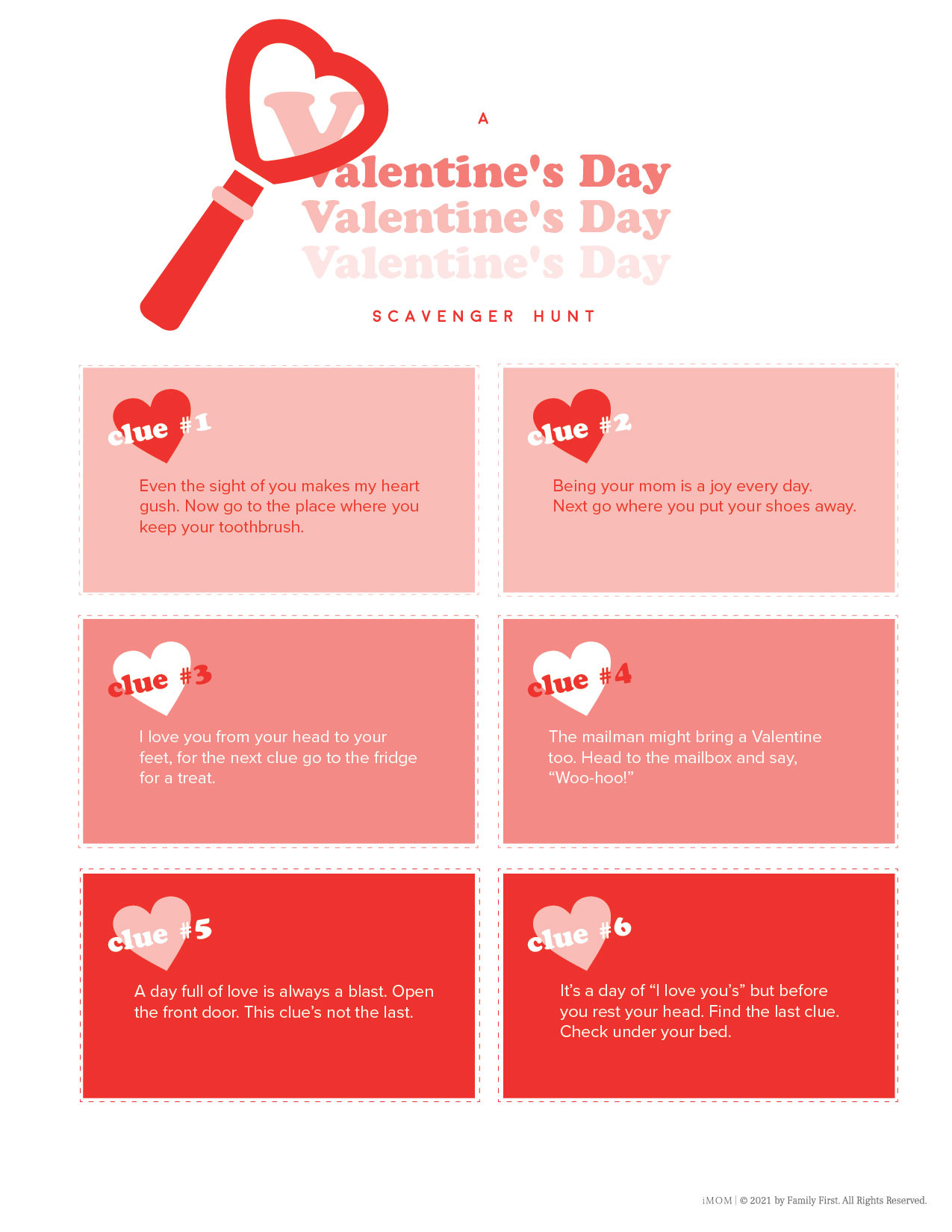 A Valentine&amp;#039;S Day Scavenger Hunt For Kids (Free Printable) - Imom for Free Printable Valentine&amp;amp;#039;s Scavenger Hunt