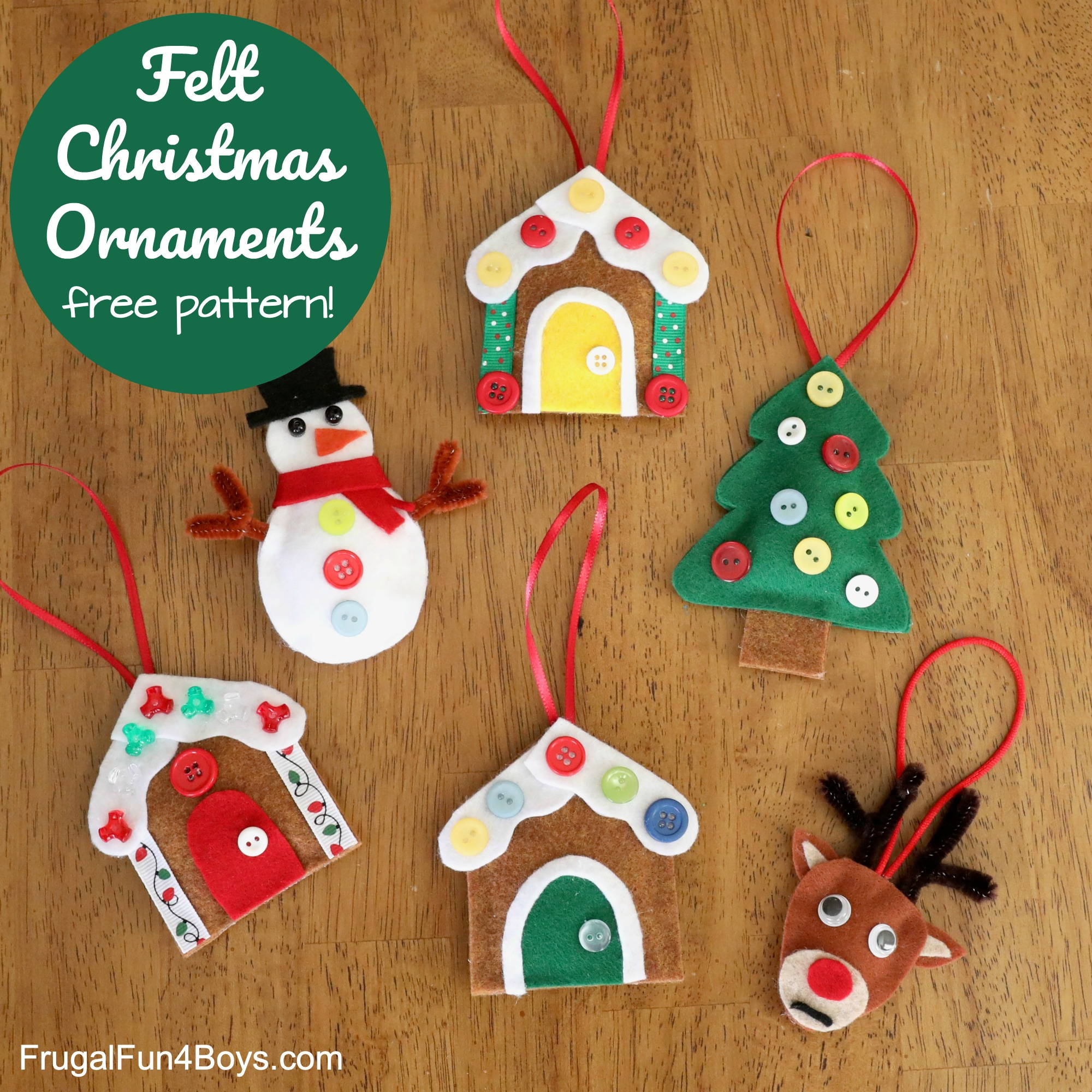 Adorable Felt Christmas Ornaments (With Patterns) - Frugal Fun For for Free Printable Felt Christmas Ornament Patterns