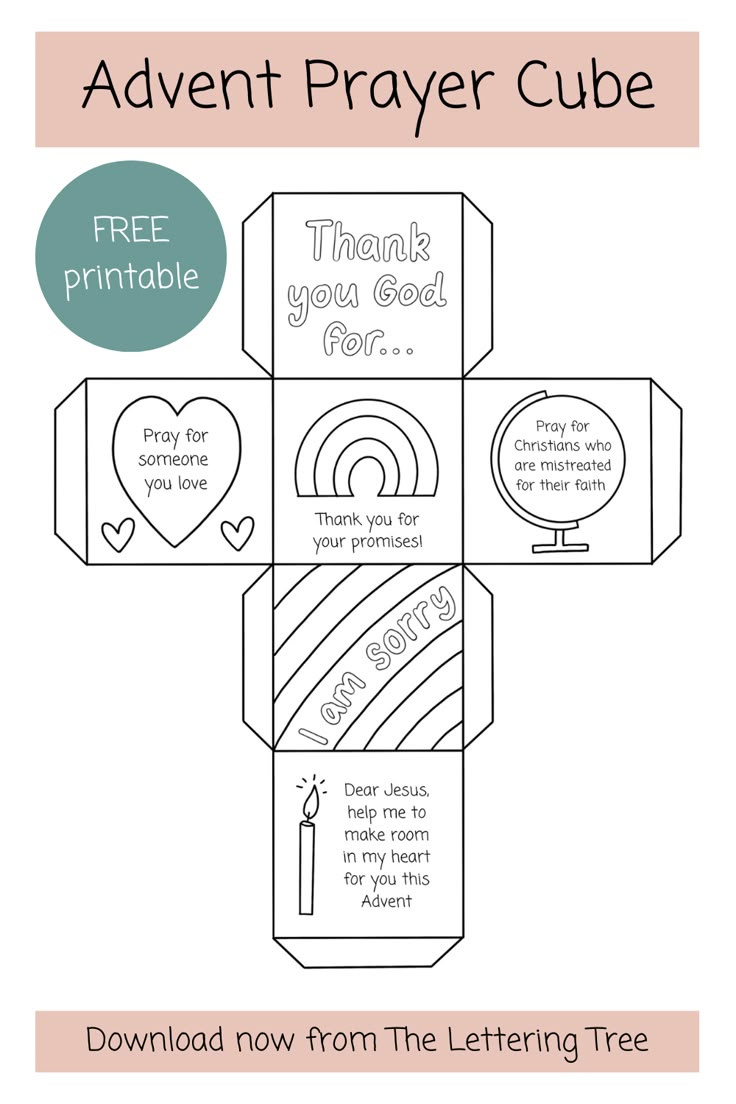 Advent Activities For Kids for Prayer Cube Printable Free