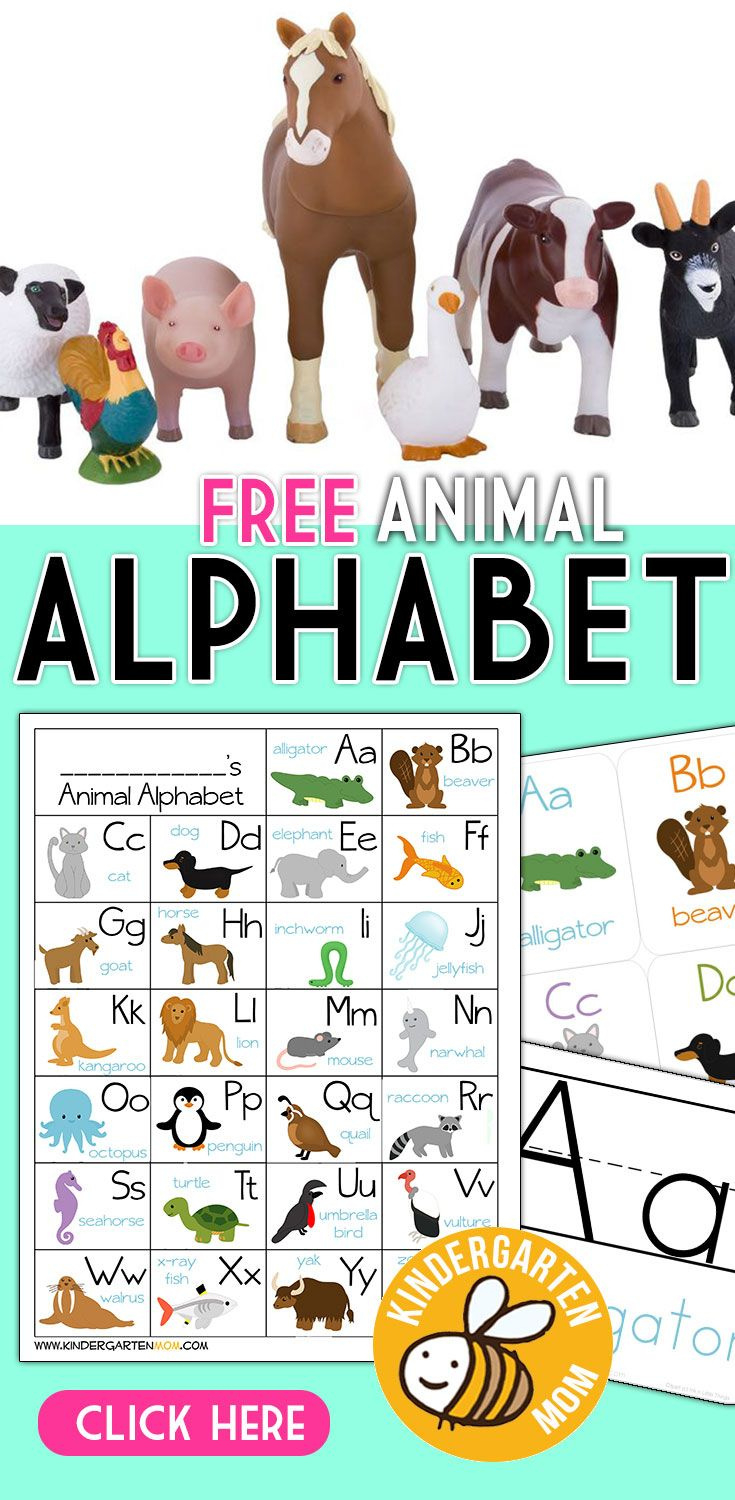 Alphabet Animals - Kindergarten Mom for Alphabet Letters Animals Printable