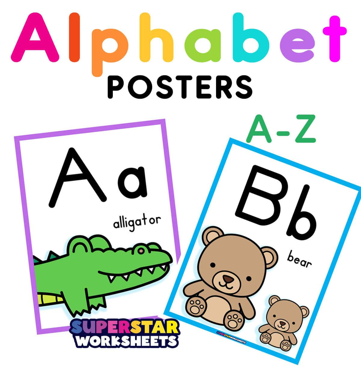 Alphabet Posters - Superstar Worksheets within Free Alphabet Poster Printables