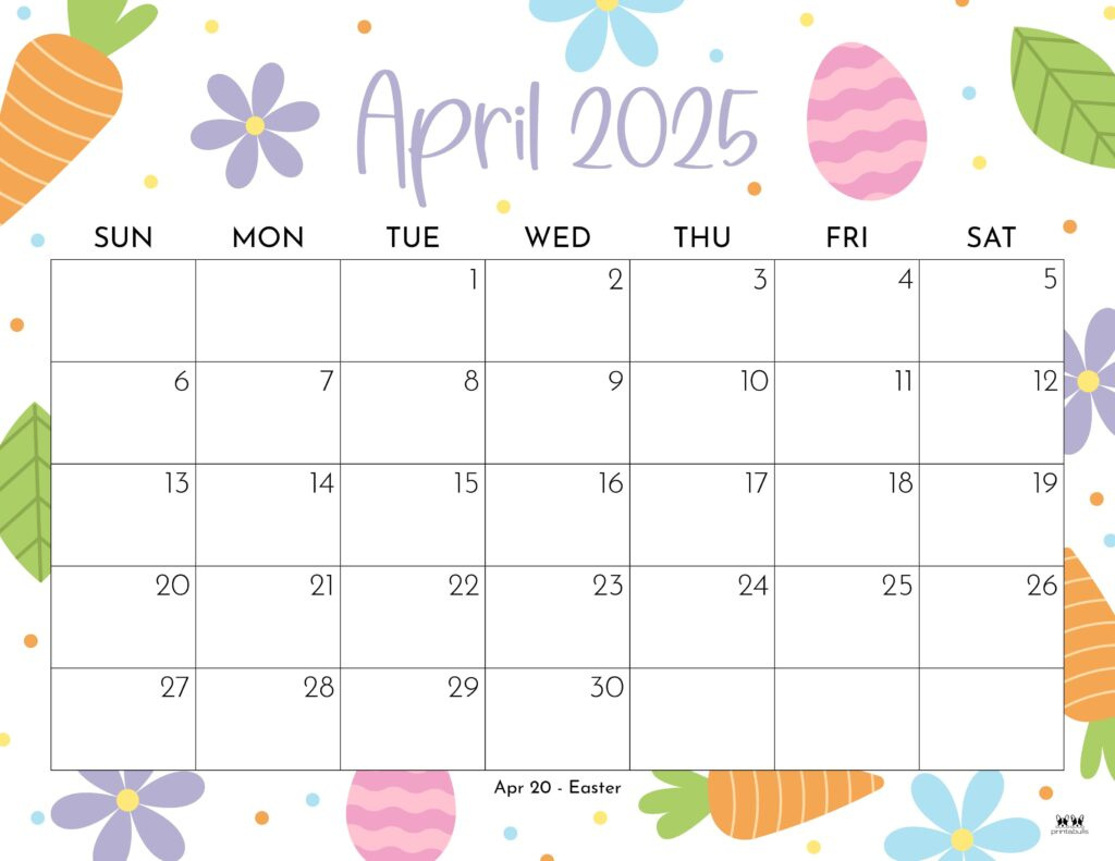 April 2025 Calendars - 107 Free Printables | Printabulls with regard to Free Printable April 2025 Calendar