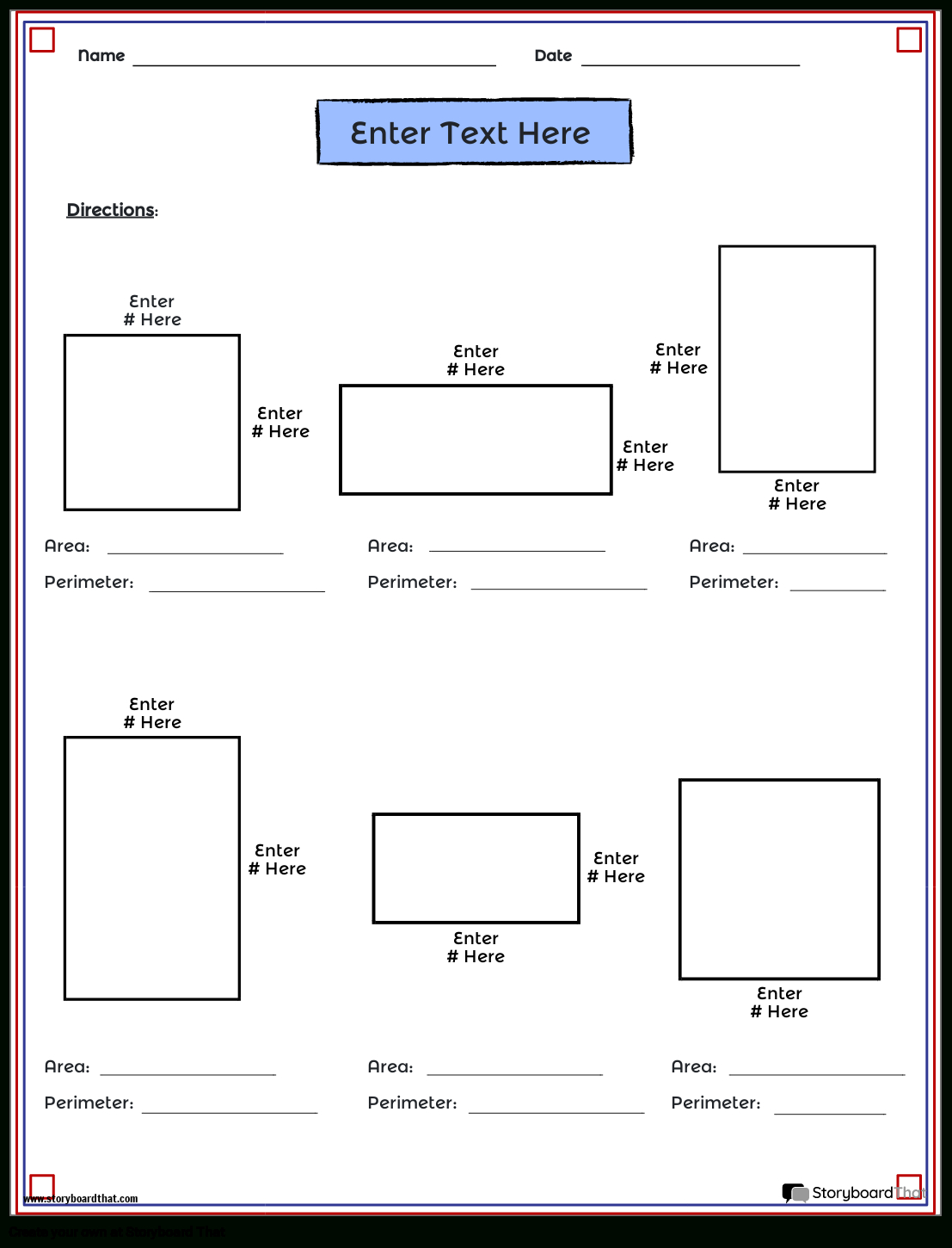 Area And Perimeter Worksheets For Geometry Lessons within Draw Area Square Template Worksheet Printable