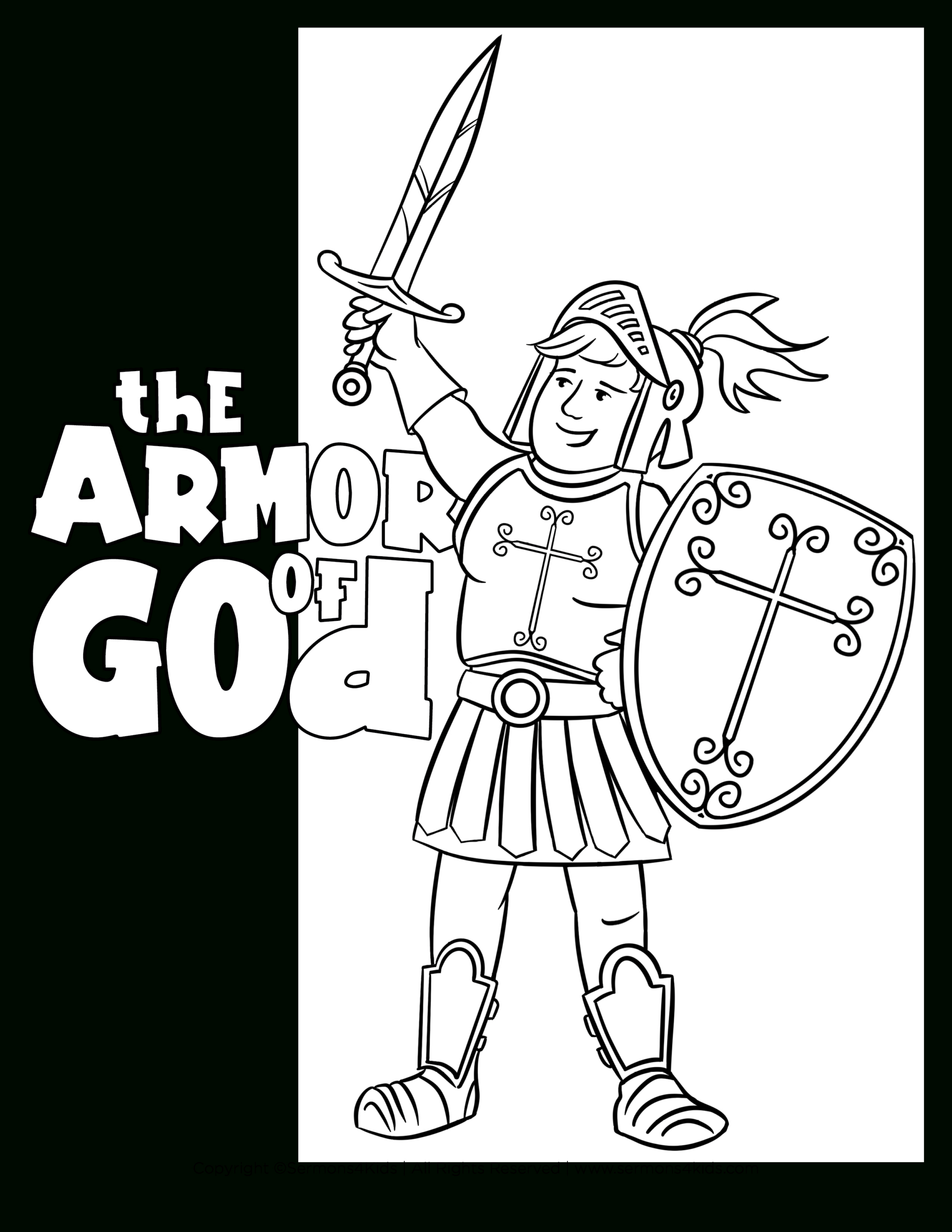 Armor Of God | Bible Coloring Page For Kids From Sermons4Kids regarding Free Printable Armor of God Coloring Pages