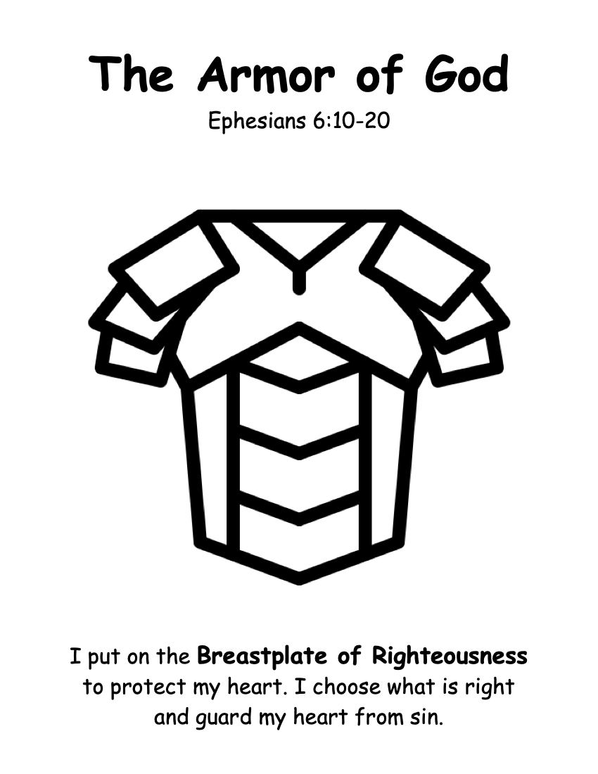 Armor Of God — Victory Kids for Printable Breastplate Of Righteousness Craft