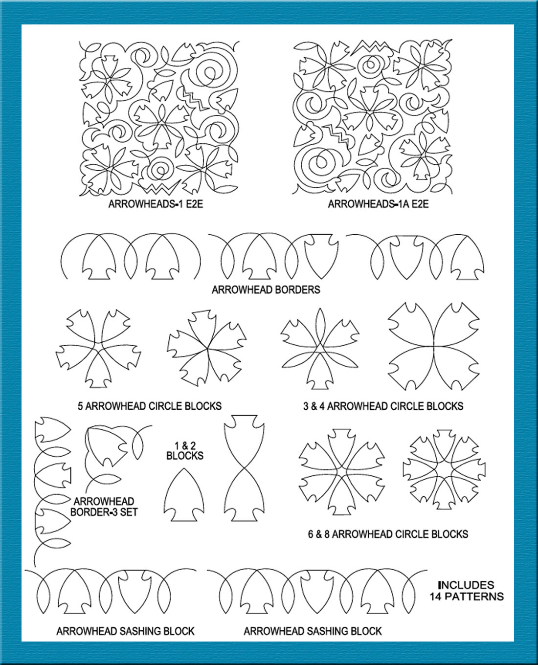 Arrowhead Package Set - Digital Longarm Quilting Pantograph Design regarding Free Printable Pantographs For Longarm Quilting