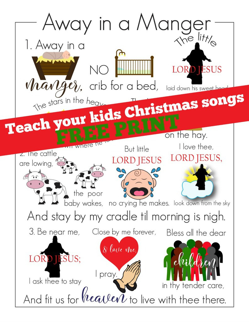 Away In A Manger Print | Capturing Joy With Kristen Duke pertaining to Away in a Manger Lyrics Printable