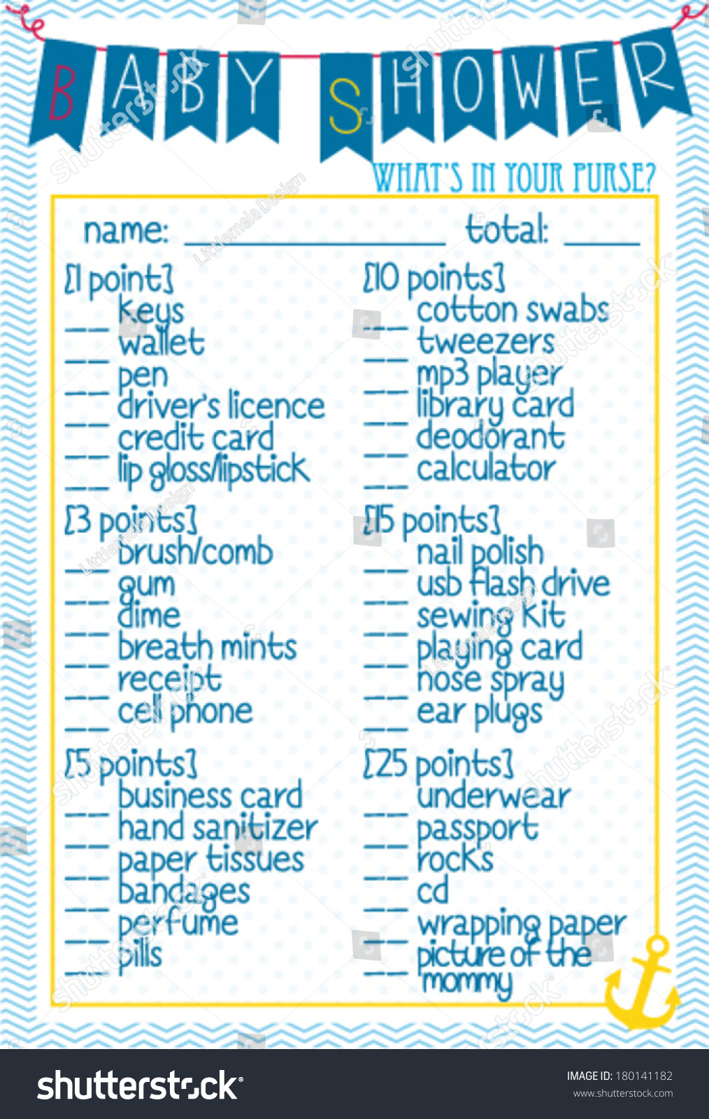 Baby Shower Whats Your Purse Game Stock Vector (Royalty Free within Free Printable What&amp;amp;#039;s in Your Purse Game Printable