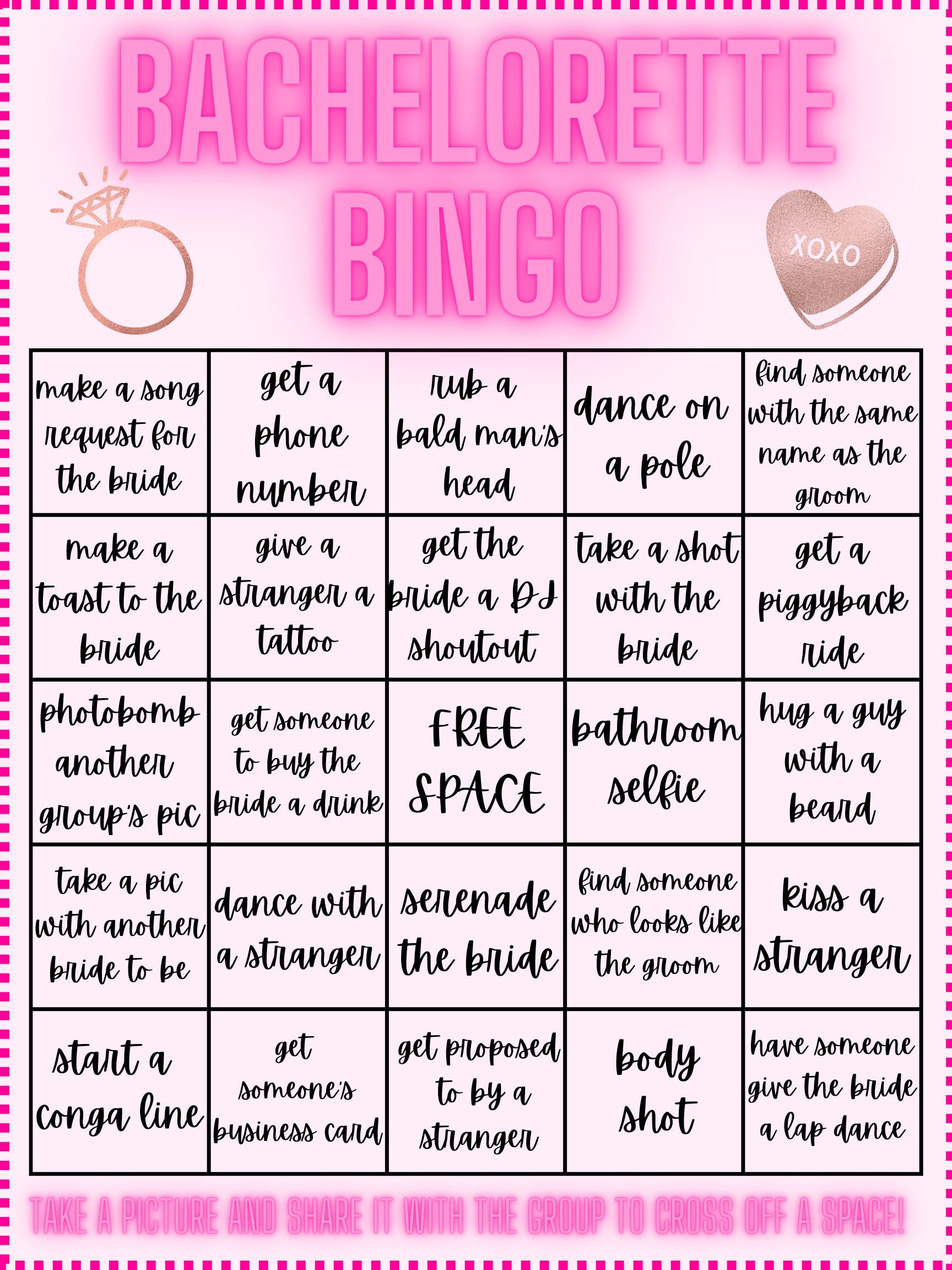 Bachelorette Party Bingo Card (Digital Print) - Etsy inside Bachelorette Party Bingo Cards