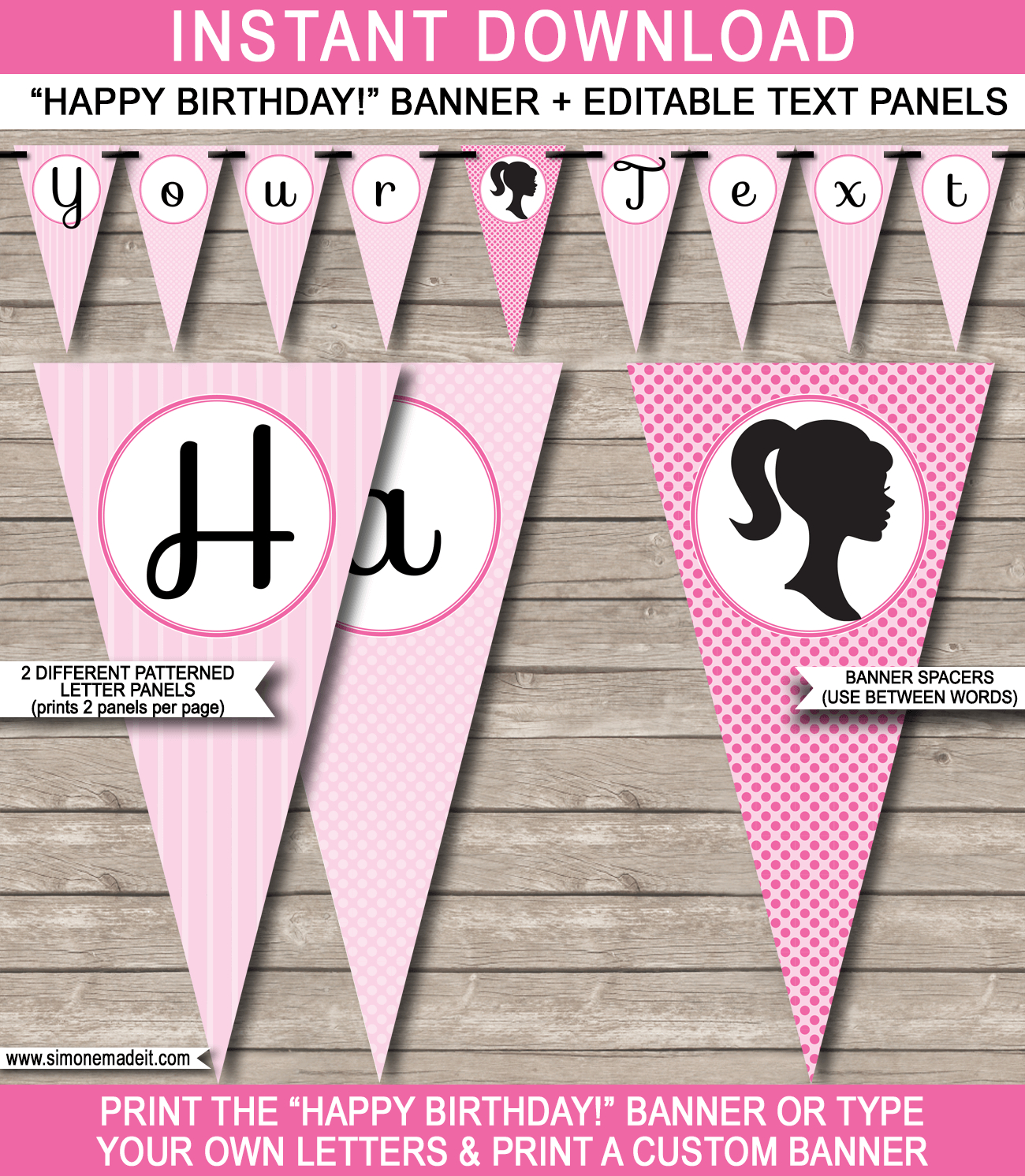 Barbie Party Banner Template with regard to Barbie Birthday Banner Free Printable