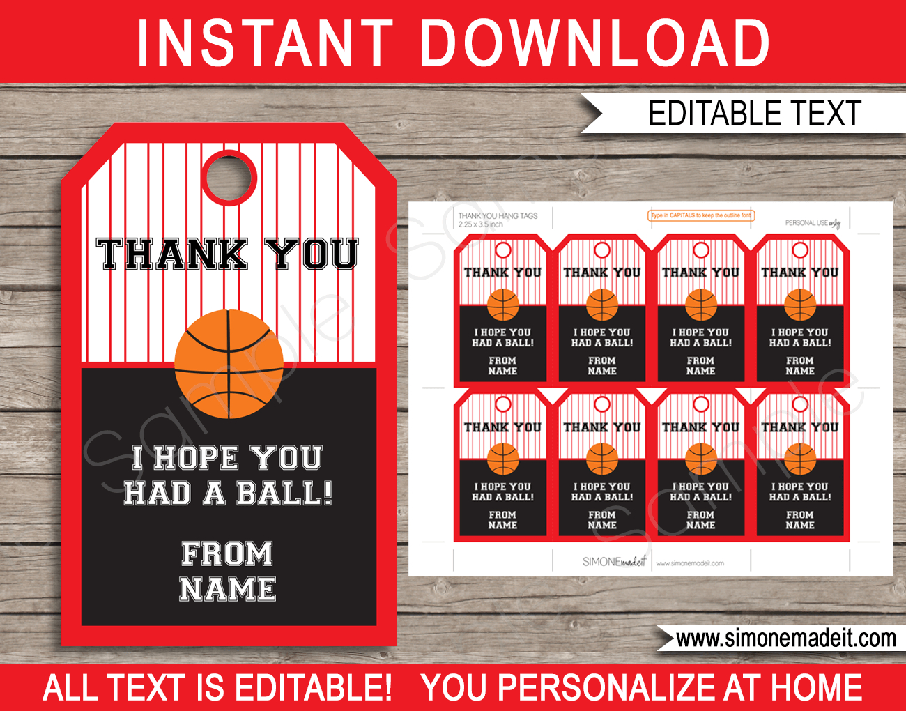 Basketball Favor Tags Template - Colors for Free Printable Basketball Tags