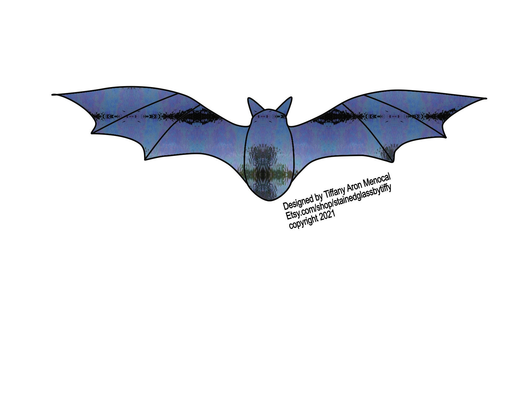 Bat Stained Glass Pattern Digital Download - Etsy Canada in Printable Stained Glass Bat Pattern