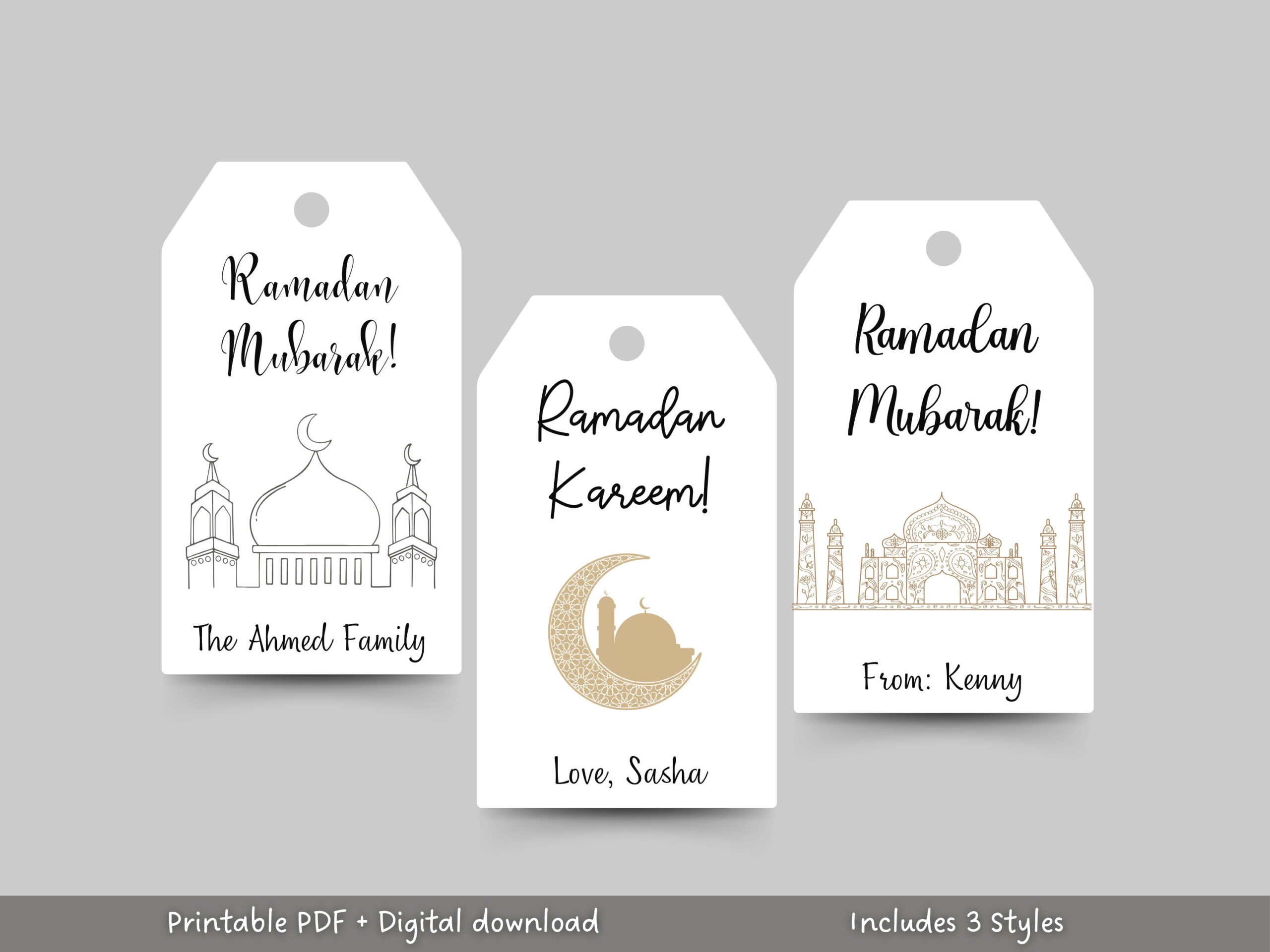 Bearbeitbare Ramadan Mubarak Geschenkanhänger Zum Ausdrucken for Ramadan Gift Tags Printable