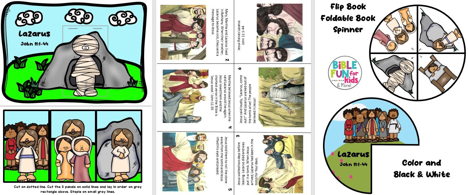 Bible Fun For Kids: Jesus Raises Lazarus inside Printable Jesus Raises Lazarus Activity Sheets