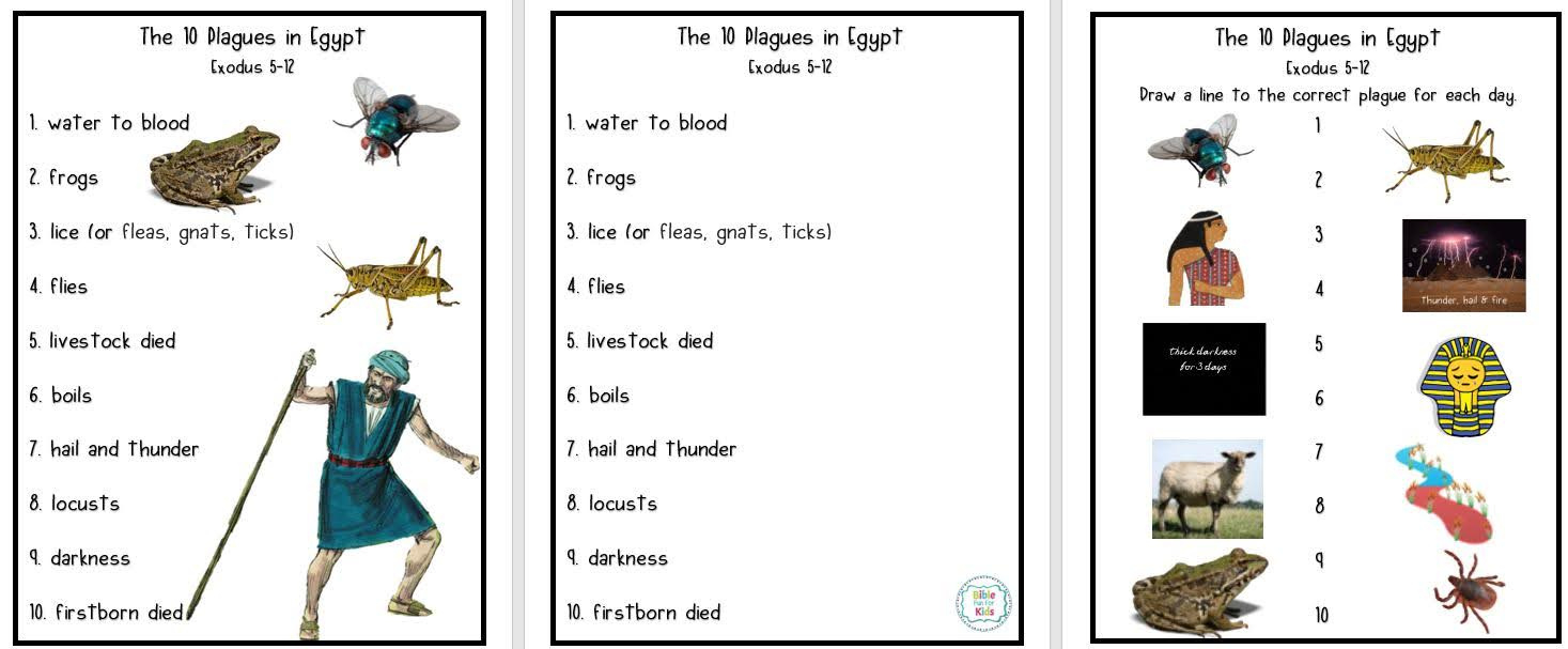 Bible Fun For Kids: Plagues In Egypt! regarding Printable 10 Plagues of Egypt Worksheet