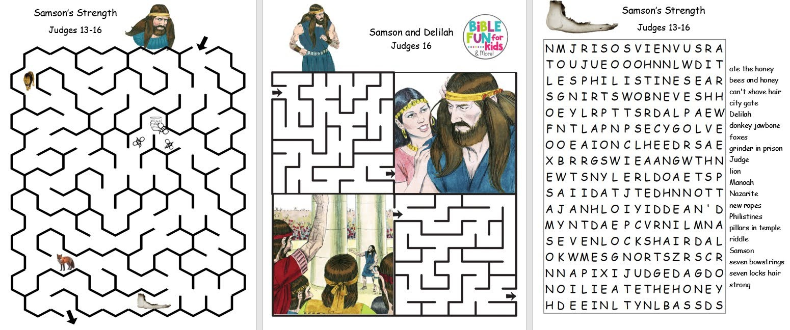 Bible Fun For Kids: Strong Samson in Free Printable Samson Craft Template