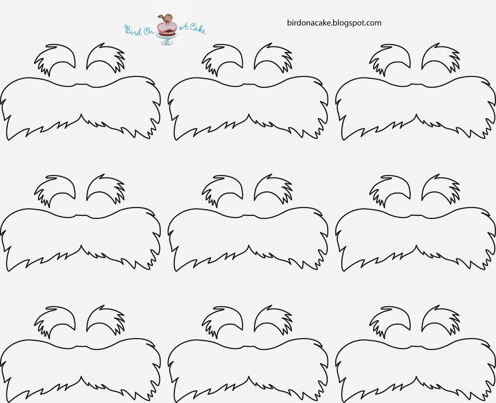 Bird On A Cake: February 2014 in Free Printable Lorax Mustache