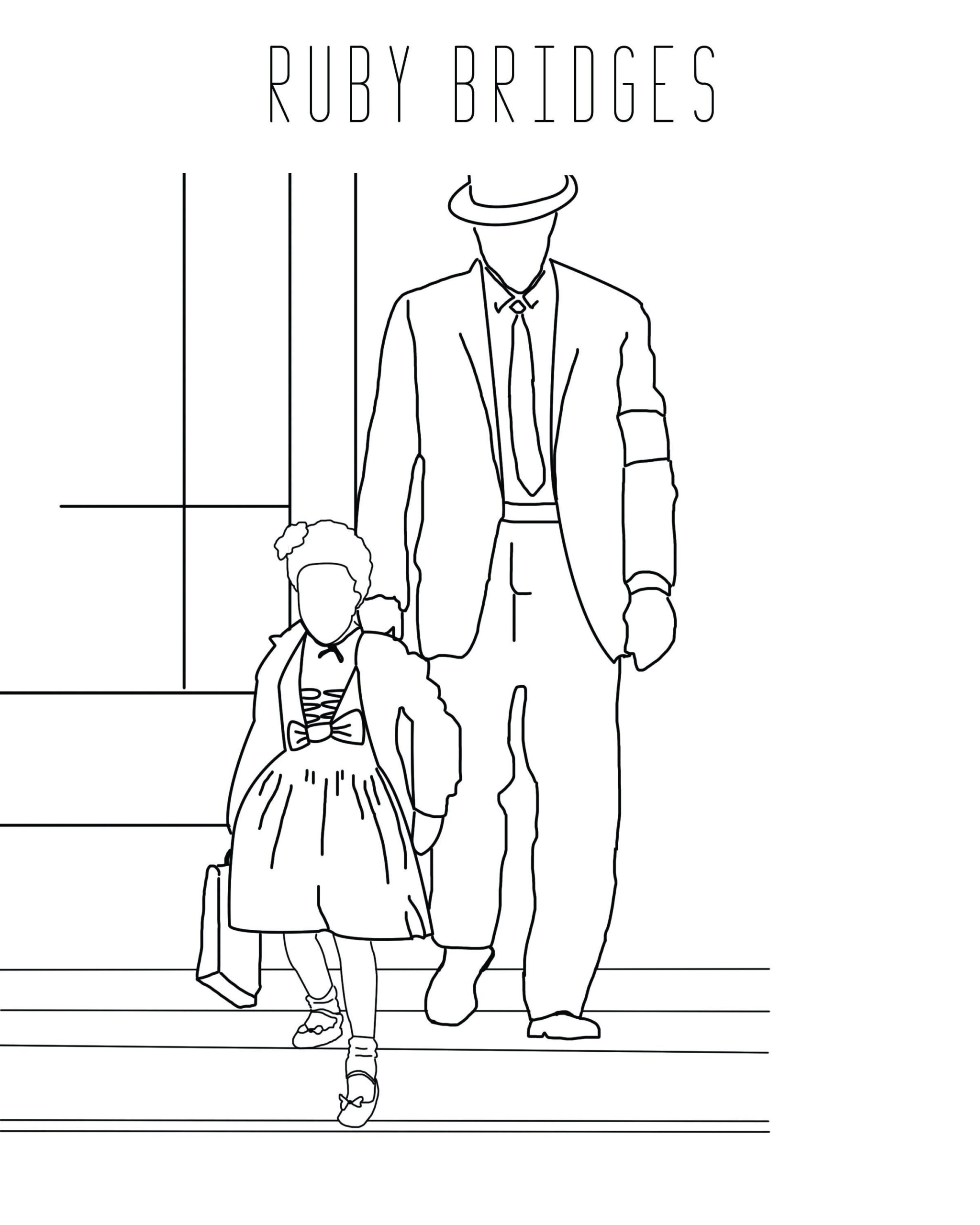 Black History Month: Ruby Bridges Coloring Page — Doulas Of intended for Ruby Bridges Free Printables