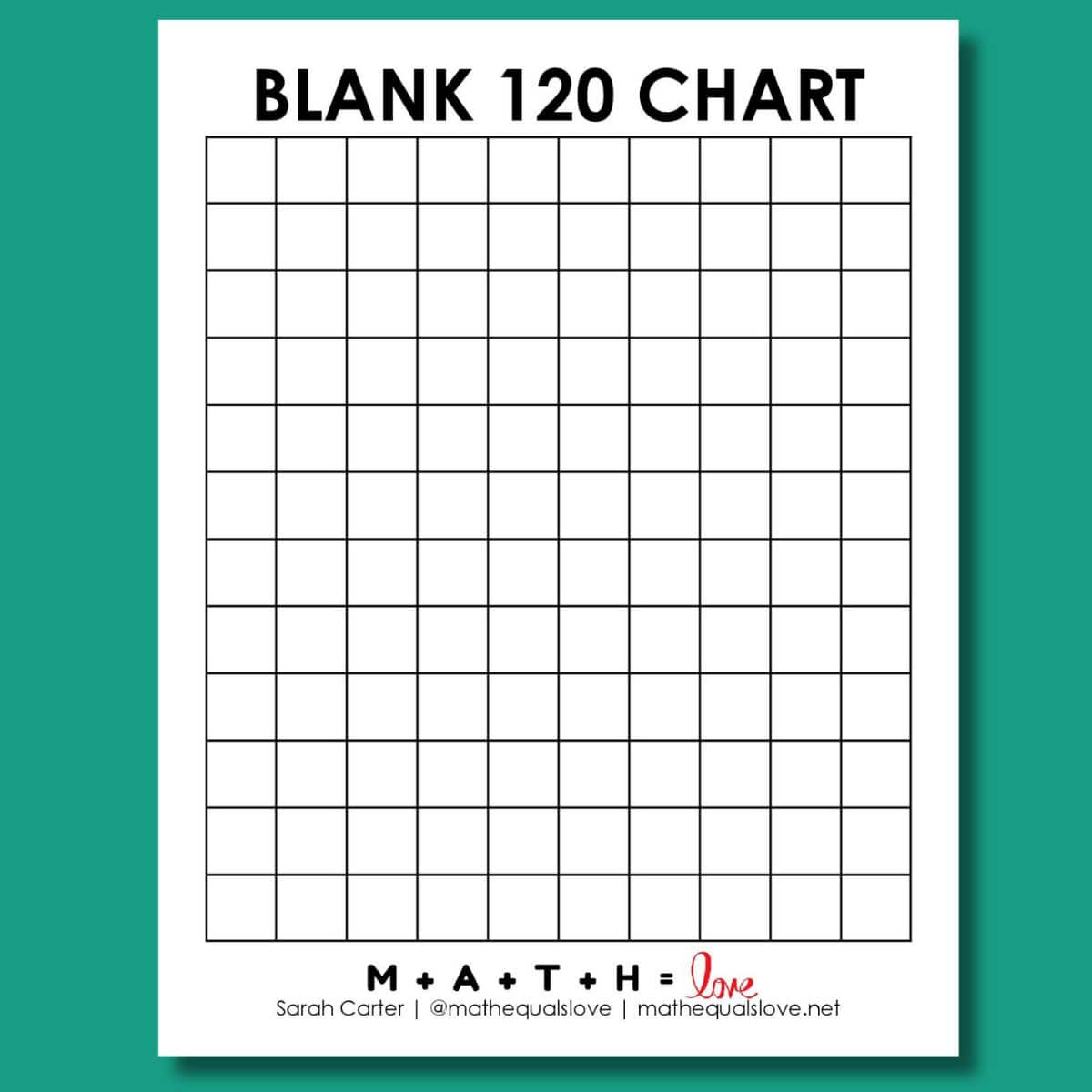 Blank 120 Chart [Free Printable Pdf] intended for Blank 120 Chart Printable Free