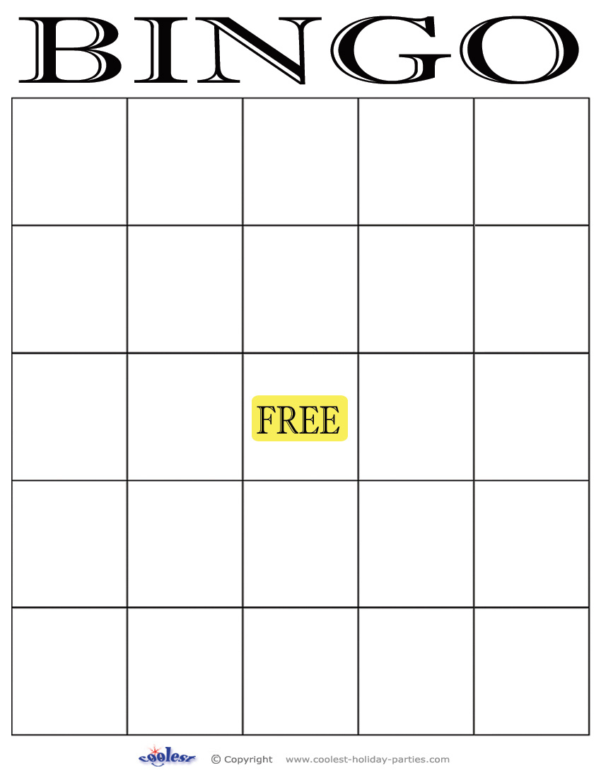 Blank-Bingo-5X5 - Coolest Free Printables with 5x5 Bingo Card Maker