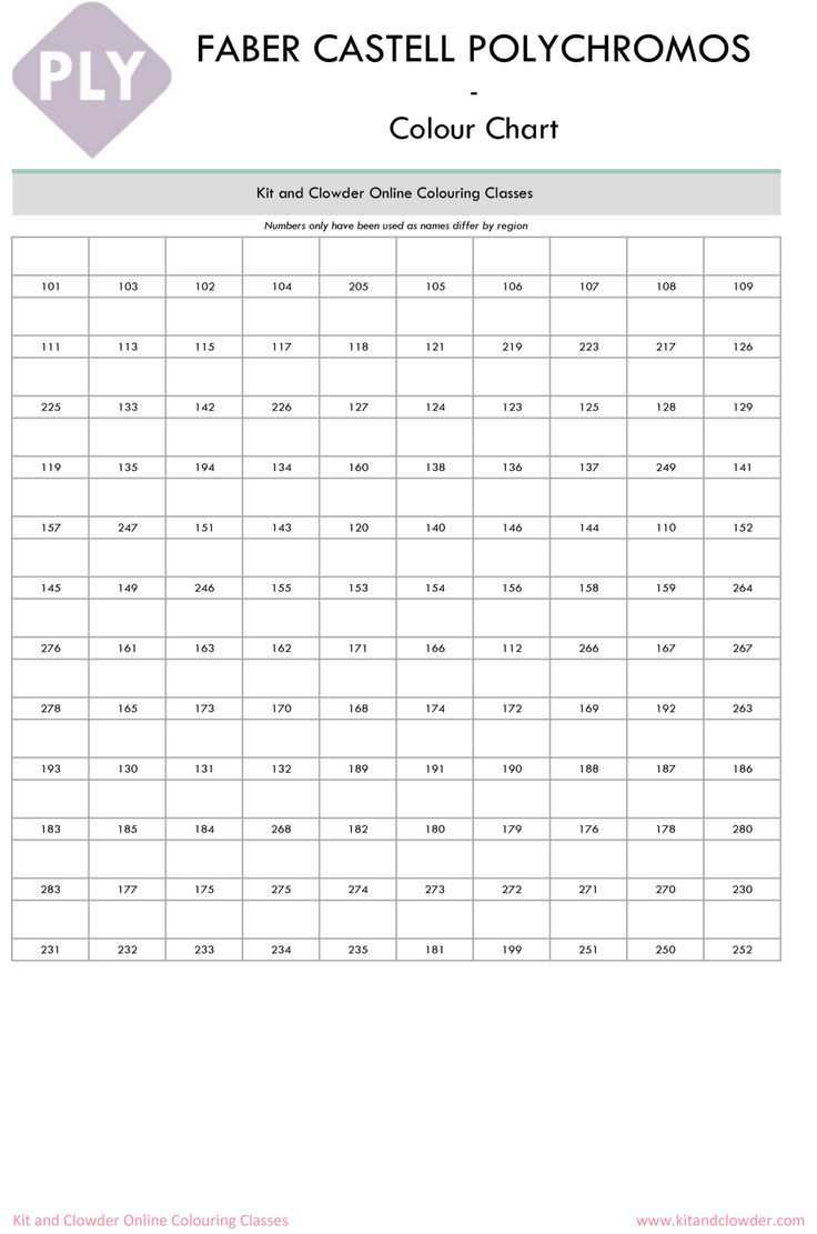 Blank Polychromos Chart.pdf with regard to Free Printable Color Faber Castell Polychromos Color Chart