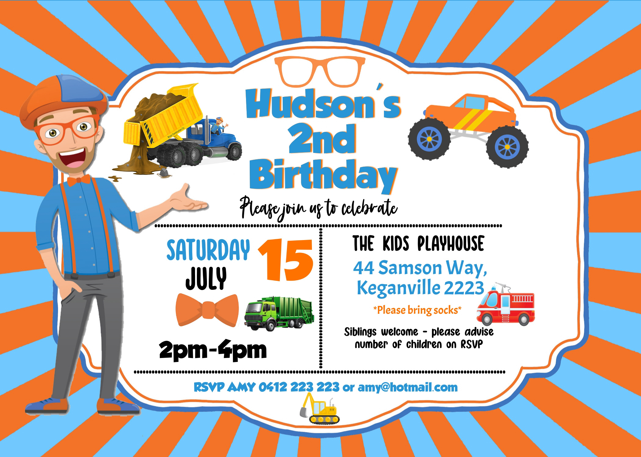 Blippi Birthday Invite Invitation Download - Itty Bitty Cake Toppers for Free Printable Blippi Birthday Invitations