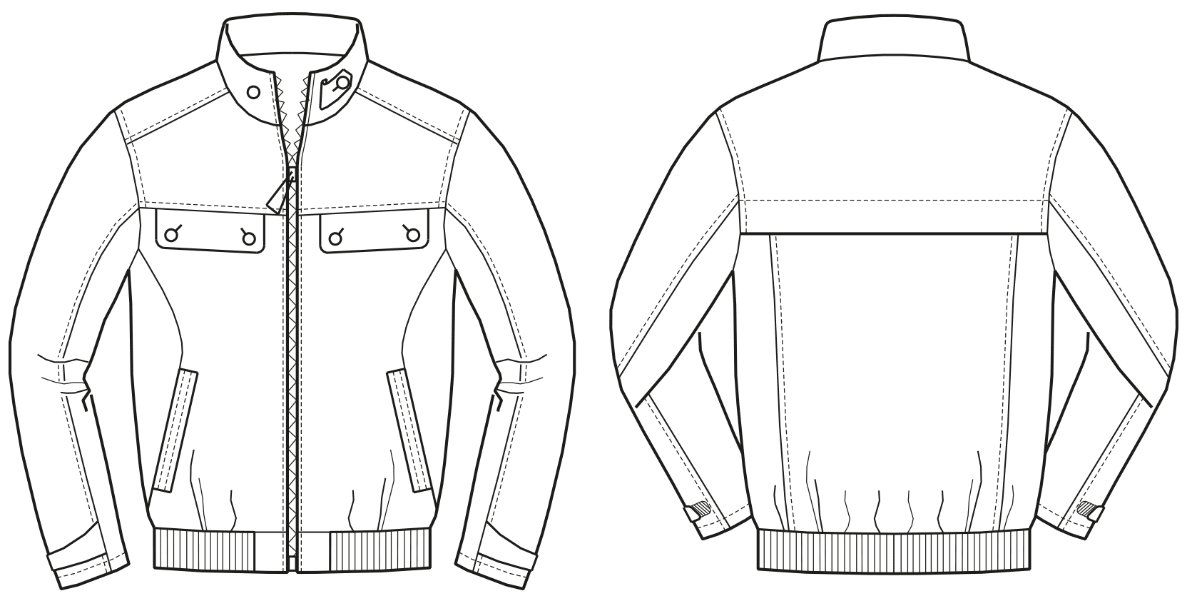 Bomber Jackets Pattern Construction for Printable Bomber Jacket Pattern Free