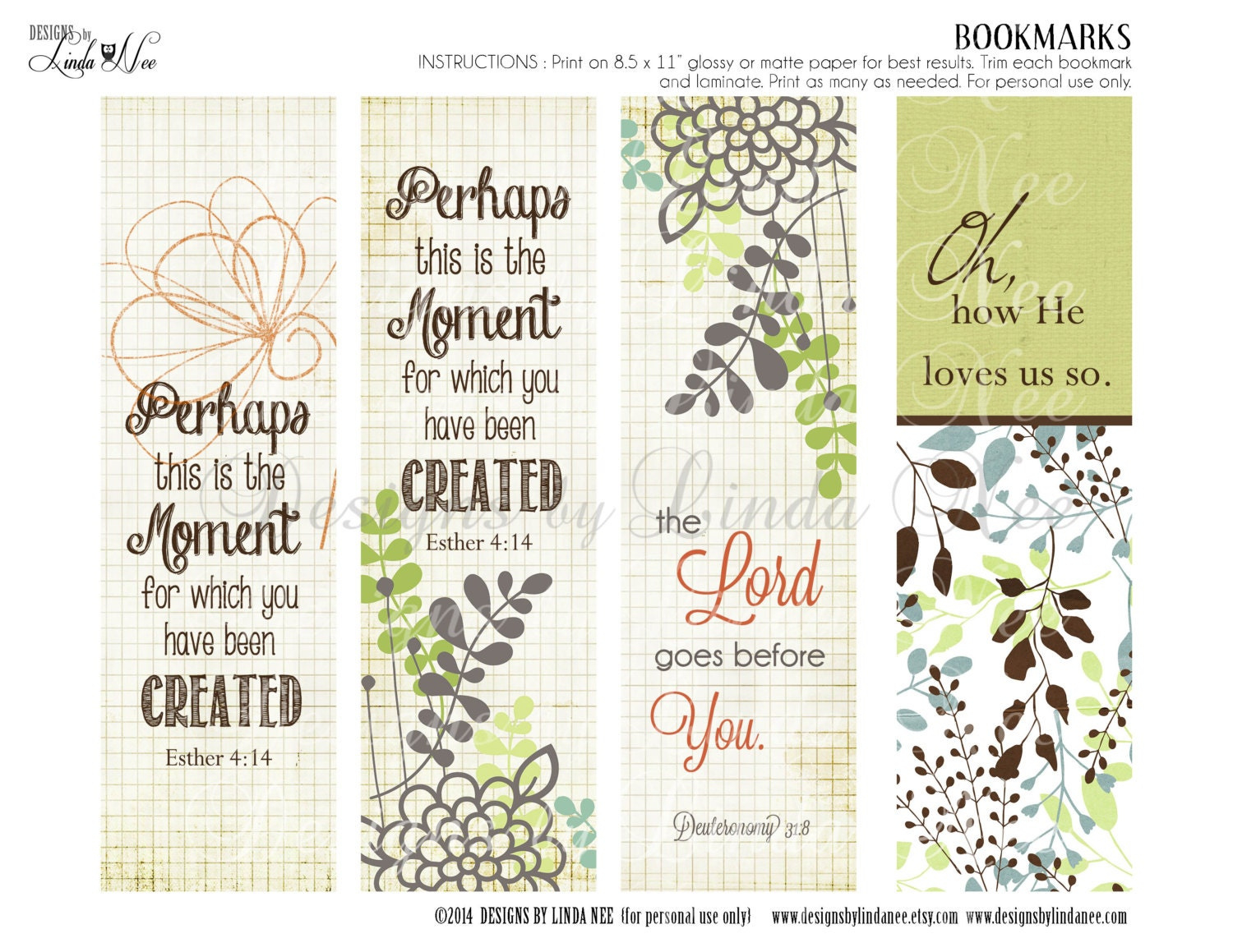 Bookmarks ~ Printable Christian Scripture 7 Bookmarks - Instant with regard to Christian Bookmarks Free Printable