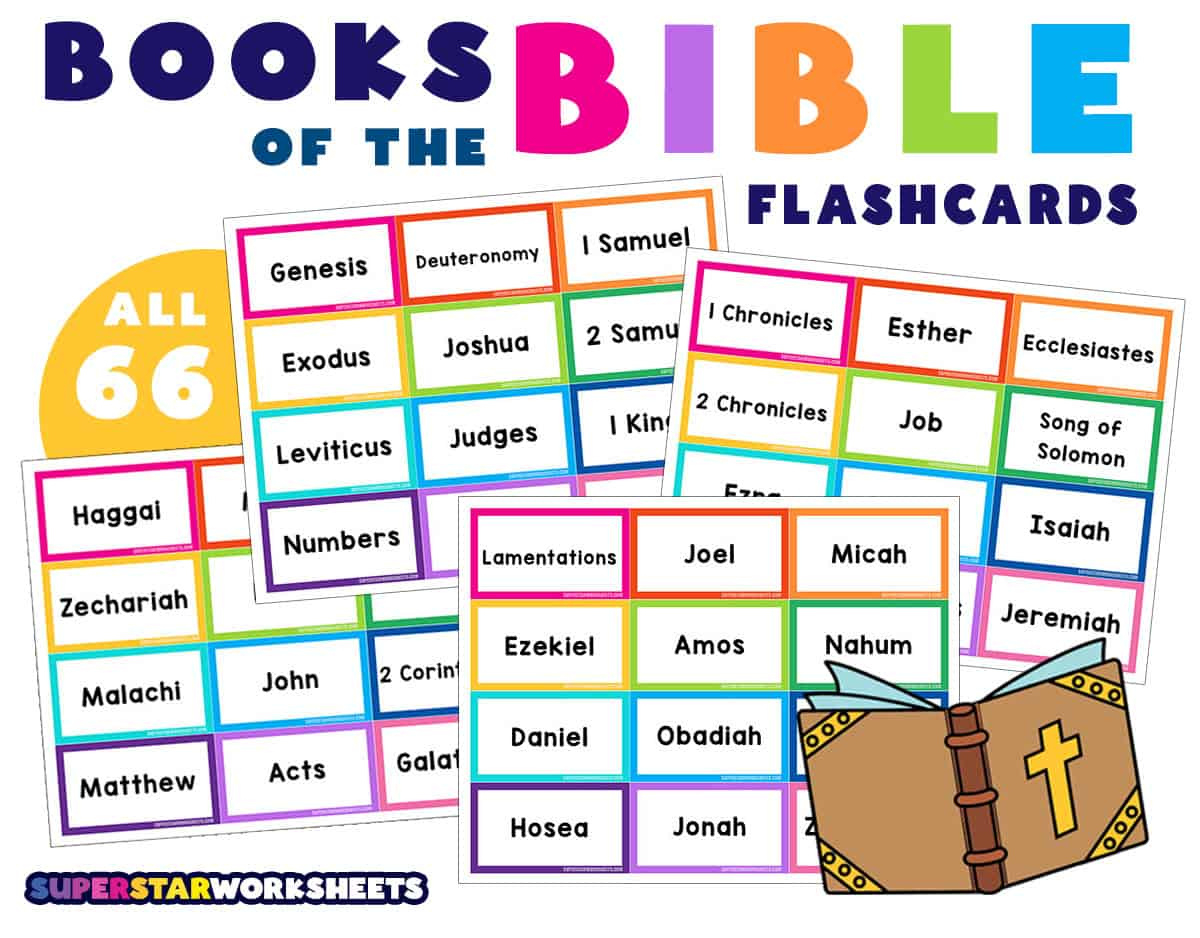 Books Of The Bible Flashcards - Superstar Worksheets inside Free Printable Books of the Bible