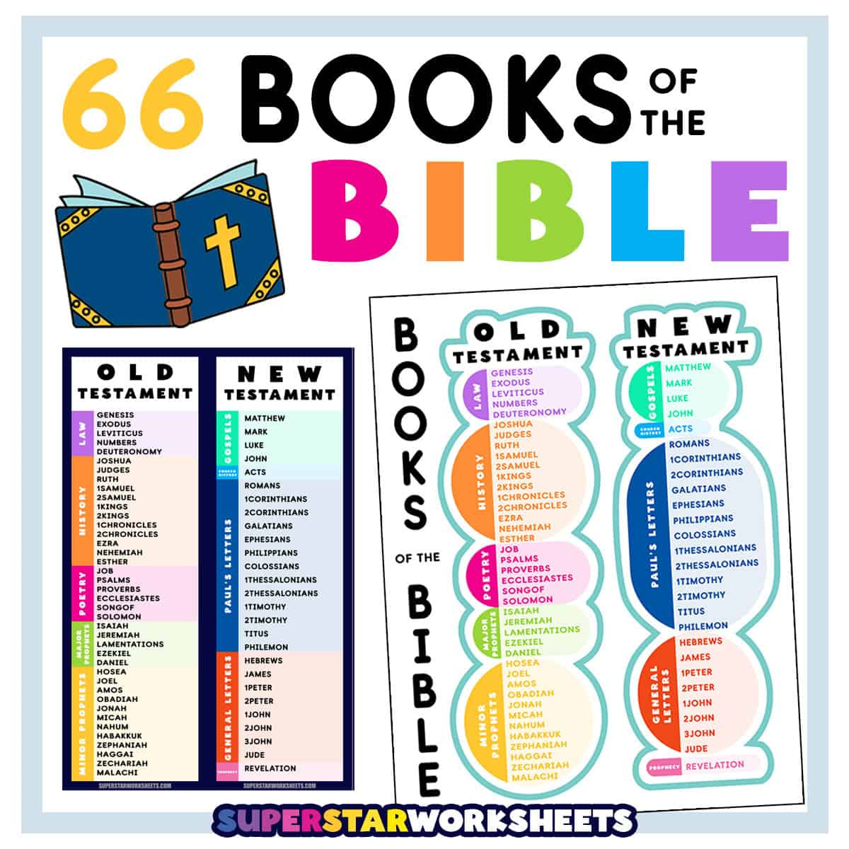 Books Of The Bible List - Superstar Worksheets with regard to Free Printable Books Of The Bible Chart Printable