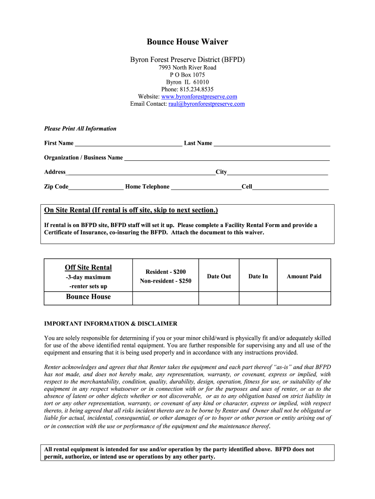Bounce House Waiver Template Free: Fill Out &amp;amp; Sign Online | Dochub inside Free Printable Bounce House Waiver Template