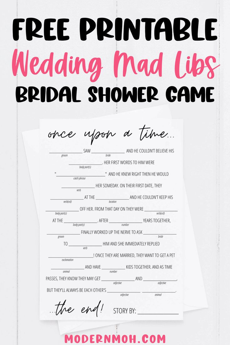 Bridal Shower Mad Libs Free Printable in Mad Libs For Bridal Shower Free Printable