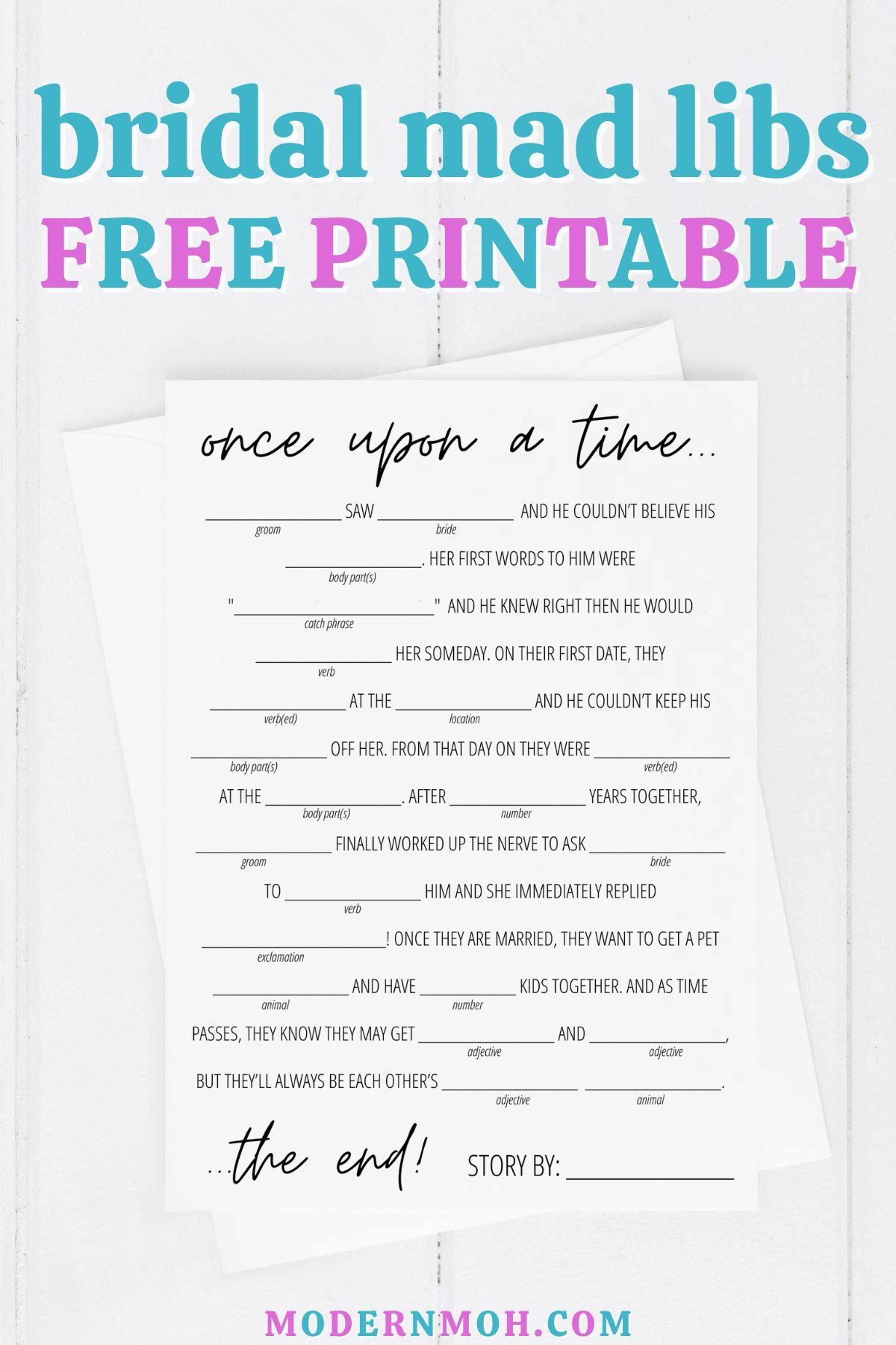 Bridal Shower Mad Libs Free Printable with regard to Wedding Vow Mad Libs Free Printable