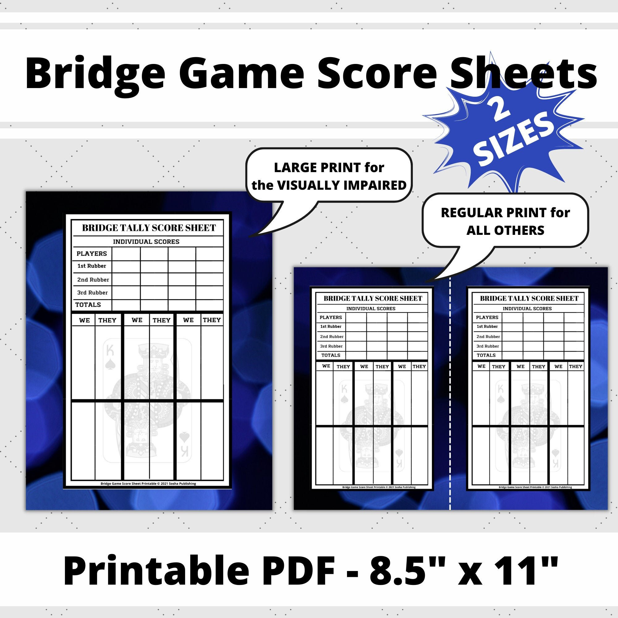 Bridge Game Score Sheets, Printable Bridge Score Pad, Bridge Score inside Free Printable Party Bridge Tallies